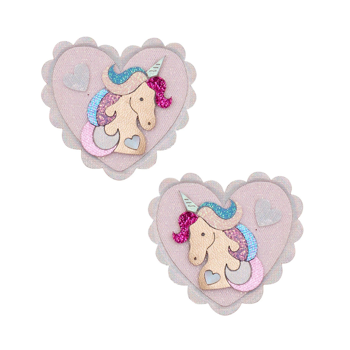 Mimi and Lula Unicorn Heart Salon Hair Clips