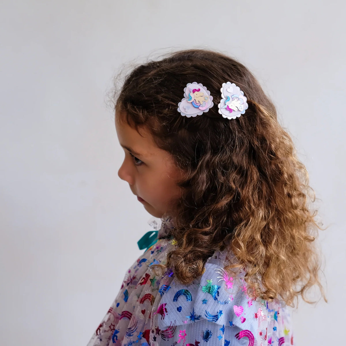Mimi and Lula Unicorn Heart Salon Hair Clips