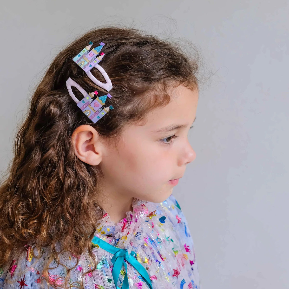 Mimi and Lula Rainbow Castle Hairclips