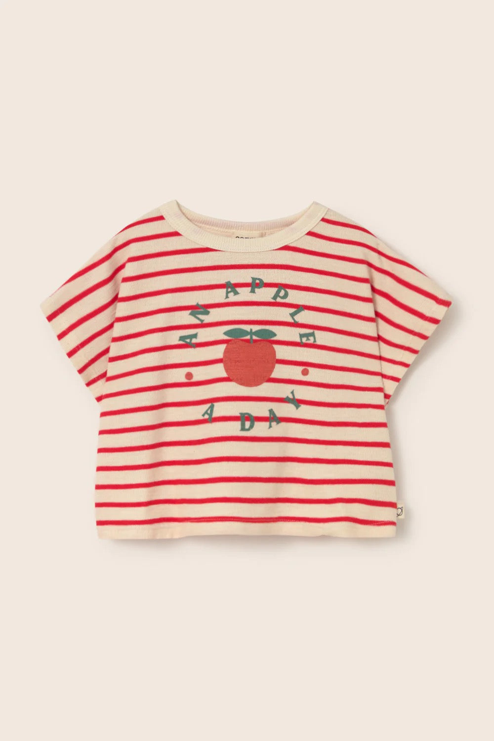 Double-Faced Striped Cotton T-Shirt || Tomato