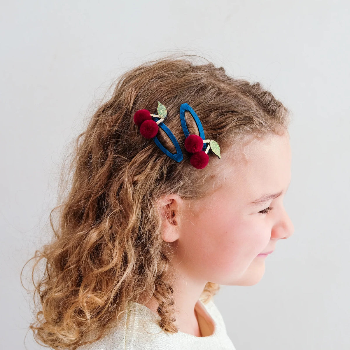 Mimi and Lula Pom Pom Cherry Hair Clips