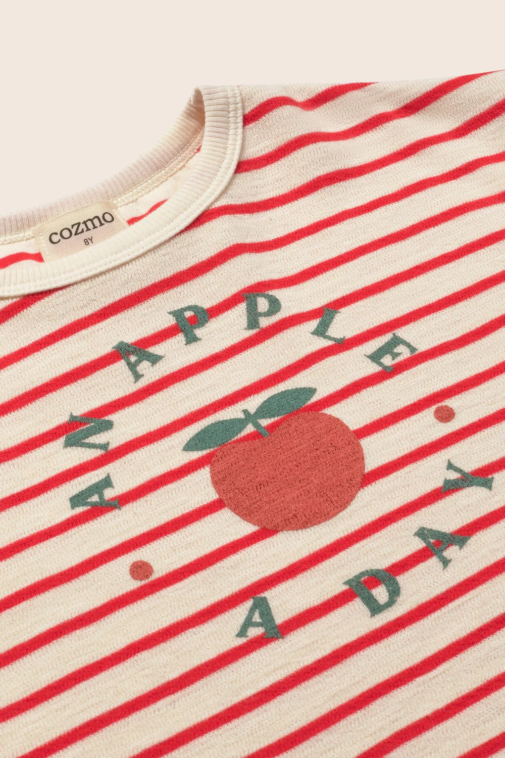 Double-Faced Striped Cotton T-Shirt || Tomato