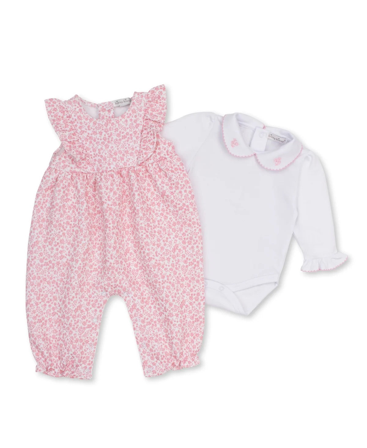 Kissy Kissy Fall Blooms Jacquard Overall Set || Pink