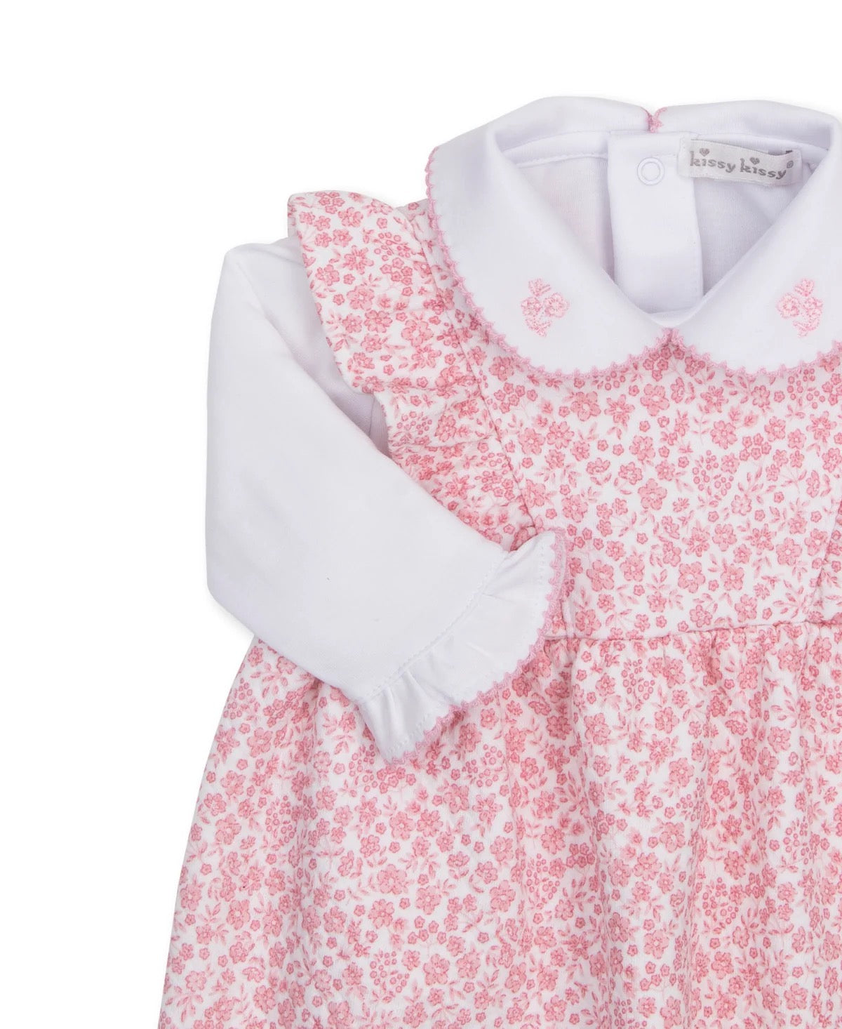Kissy Kissy Fall Blooms Jacquard Overall Set || Pink