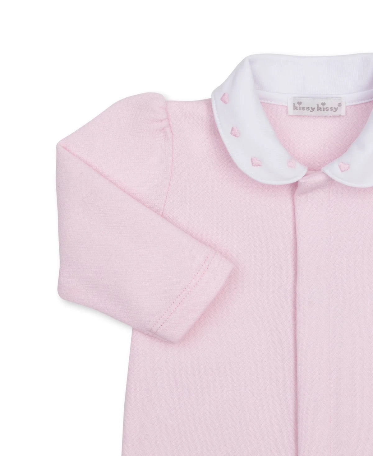 Kissy Kissy Baby Blessing Footie Heart EmbroideredCollar || Pink