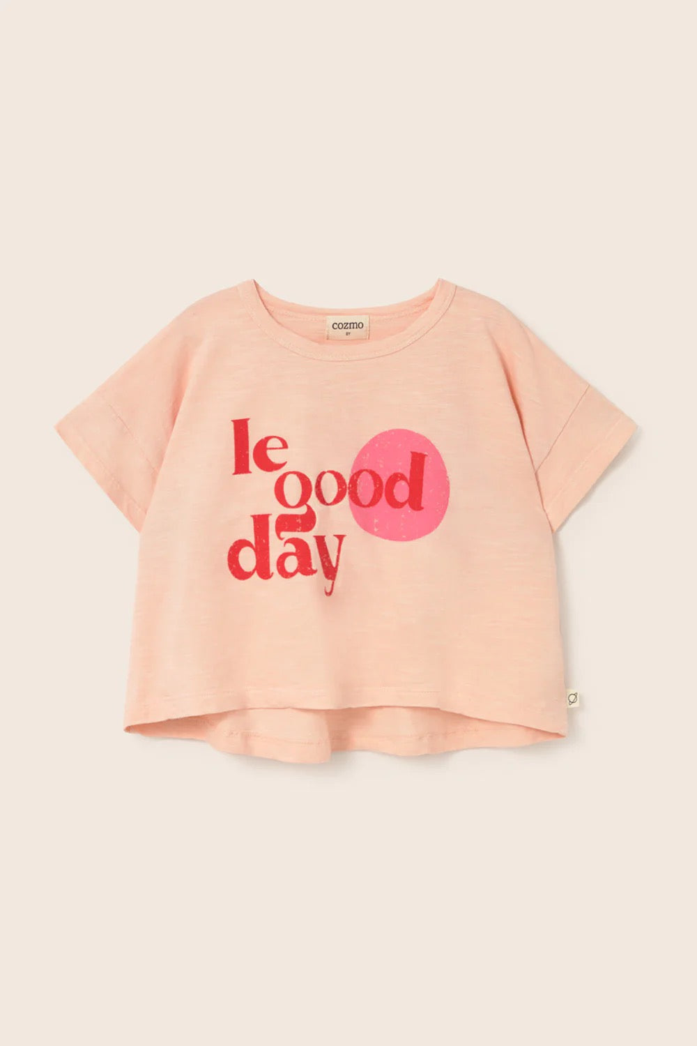 Soft Slub Cotton Print T-Shirt || Cloud Pink
