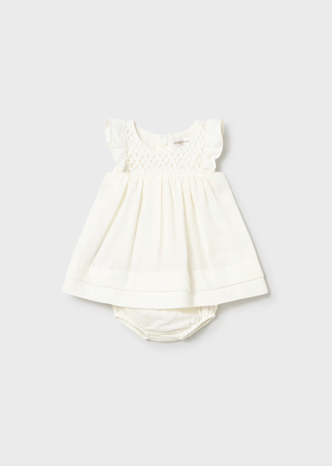 Mayoral Newborn Girls Dress with Bloomers || Ceramic