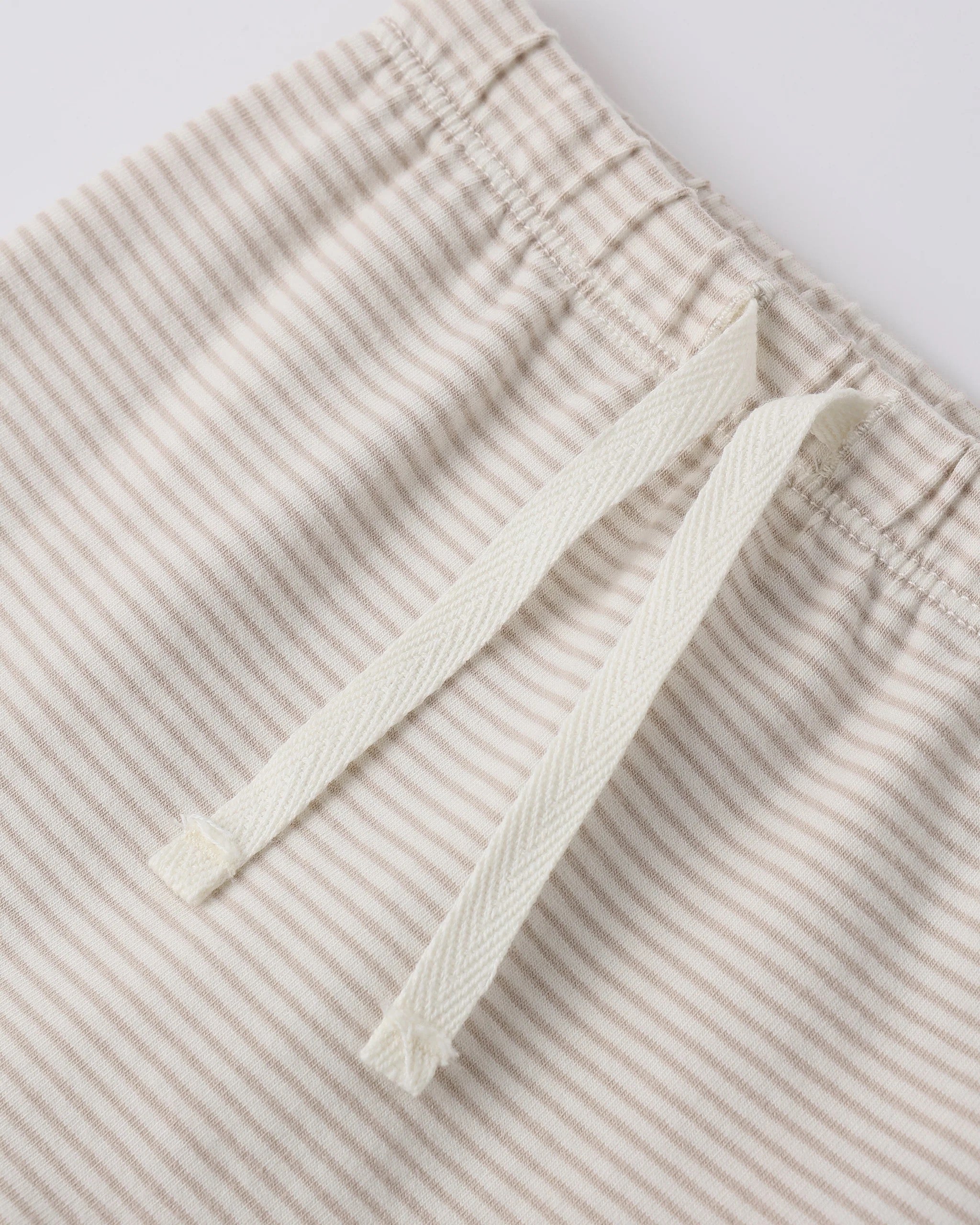 Quincy Mae Wrap Top + Footed Pant Set || Oat Micro Stripe