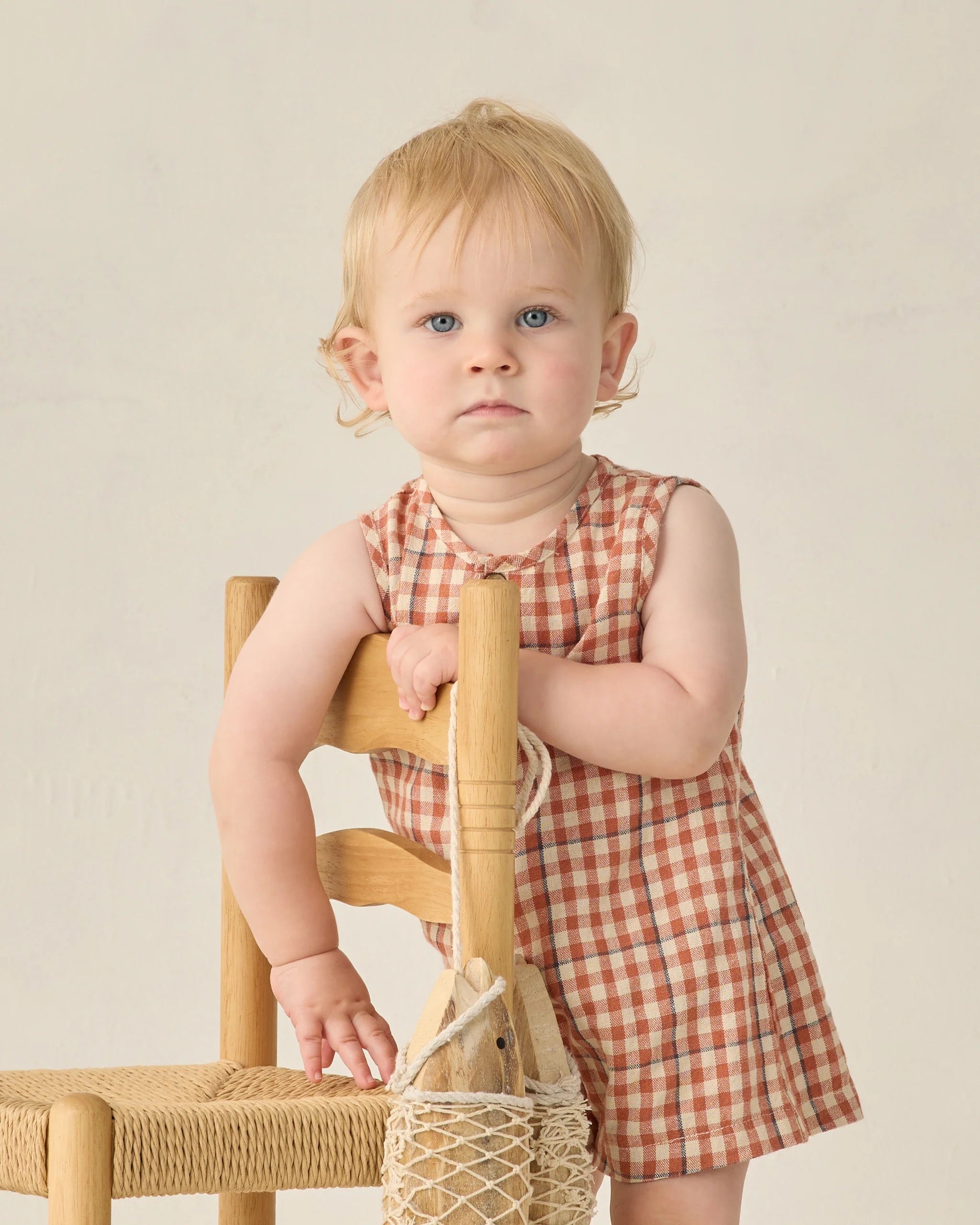 Rylee + Cru Maverick Romper || Poppy Gingham