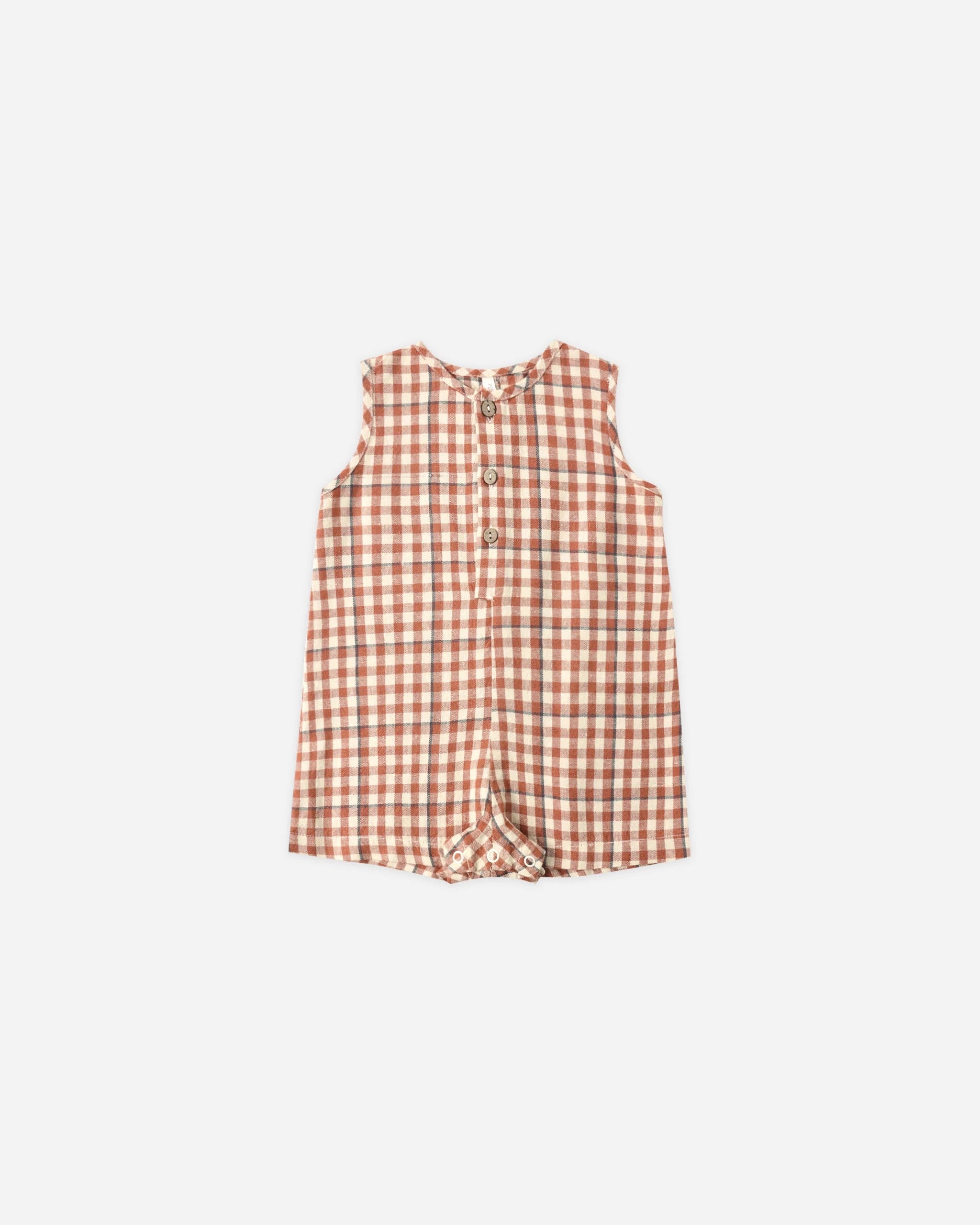 Rylee + Cru Maverick Romper || Poppy Gingham