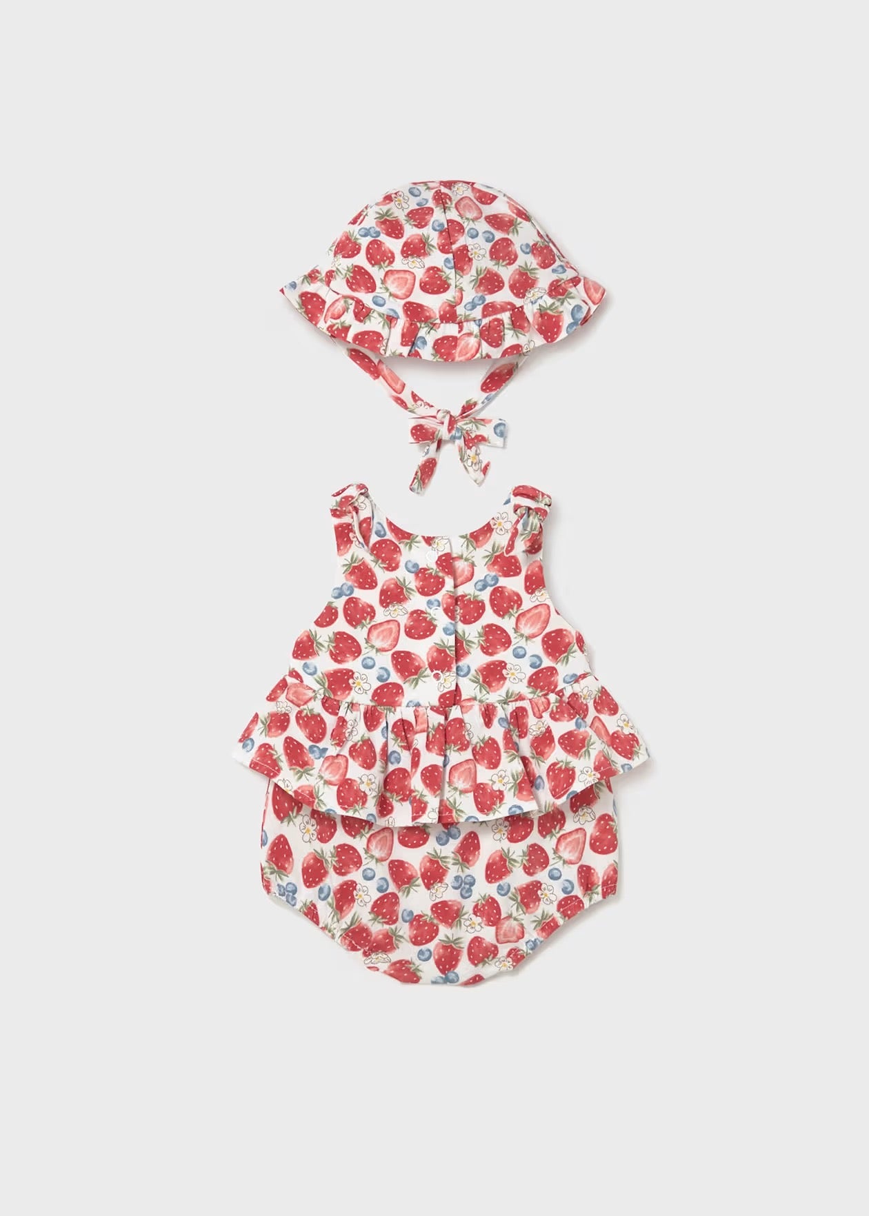 Mayoral Strawberry Bloomer and Hat Set