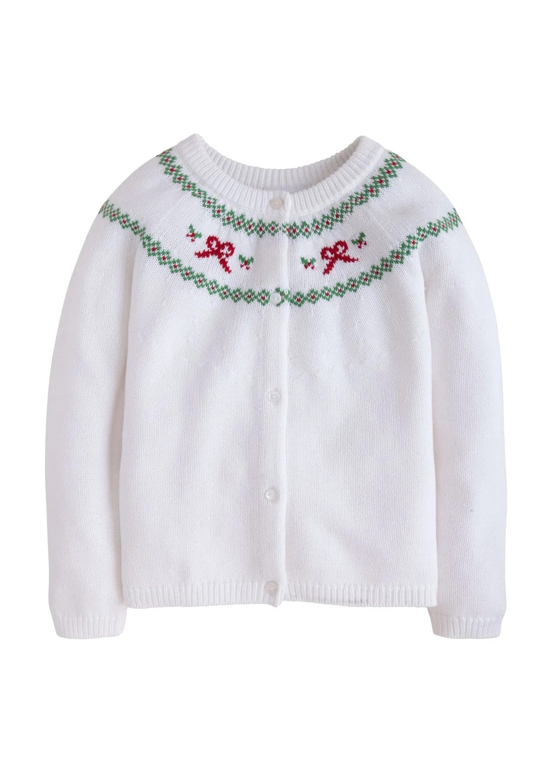 Little English Fair Isle Cardigan || Holiday Bow