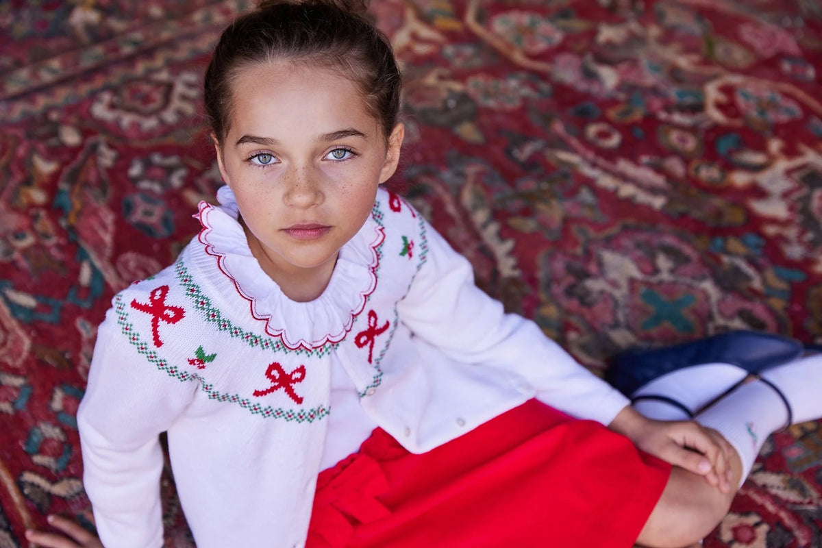 Little English Fair Isle Cardigan || Holiday Bow