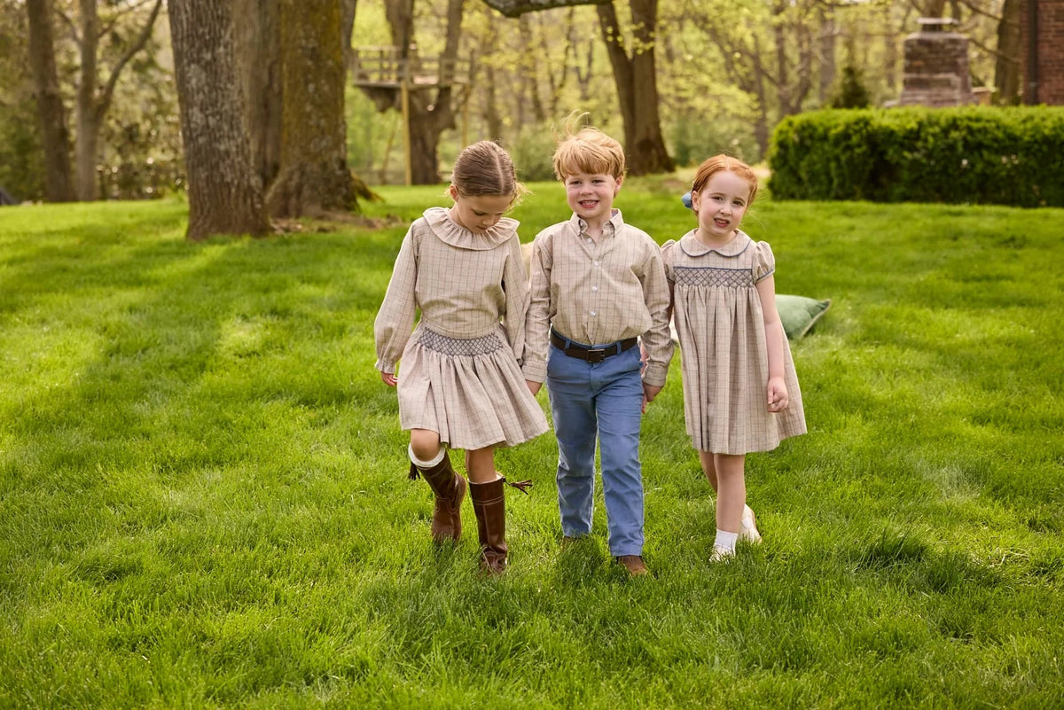 Little English Boys Button Down || Durham Windowpane