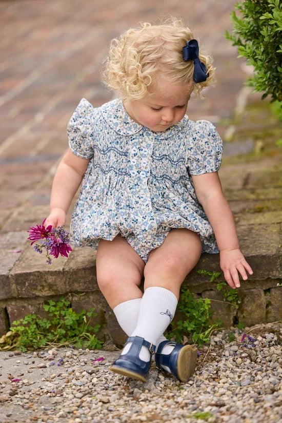 Little English Smocked Bridget Bubble || Wisteria Floral