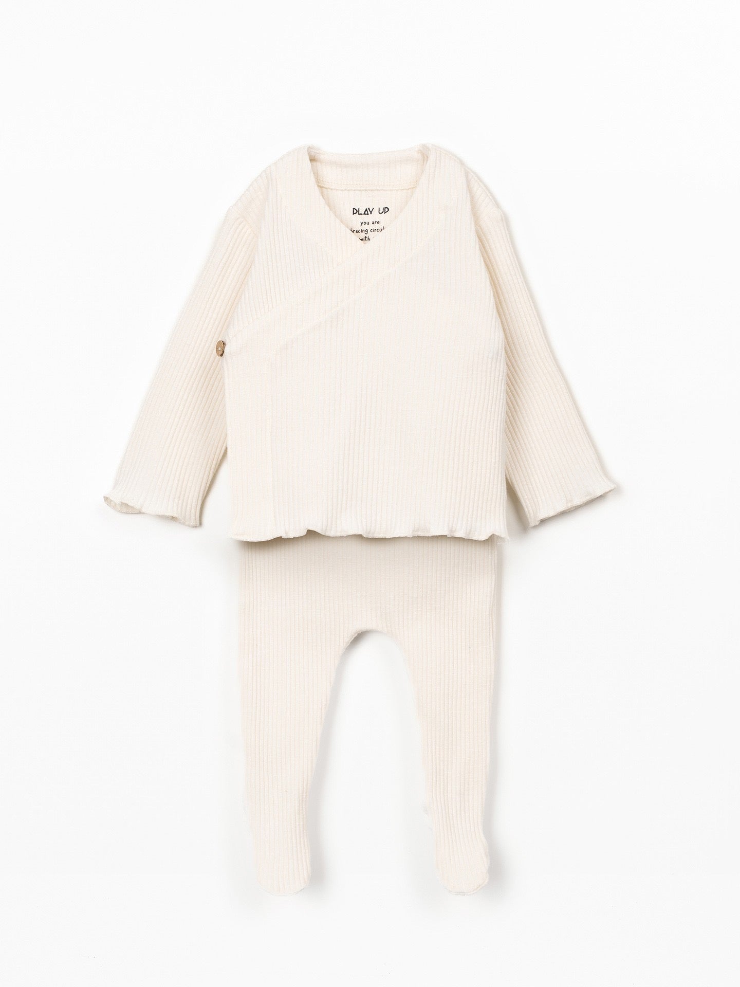 Play Up Organic Cotton Kimono + Pant Set || Ecru