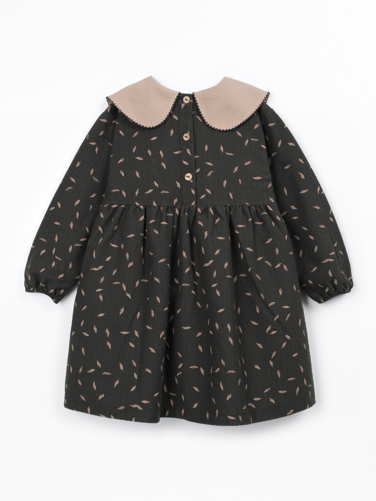 Play Up Printed Dress || Light Brown Leaf