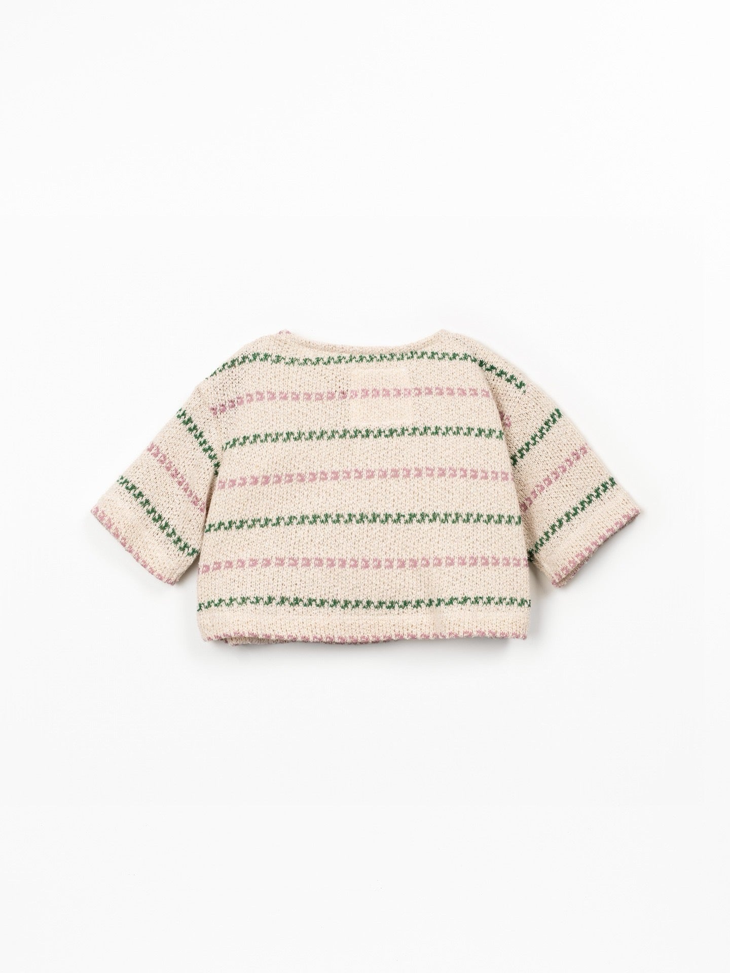 Play Up Girls Striped Jersey Top || Green-Pink