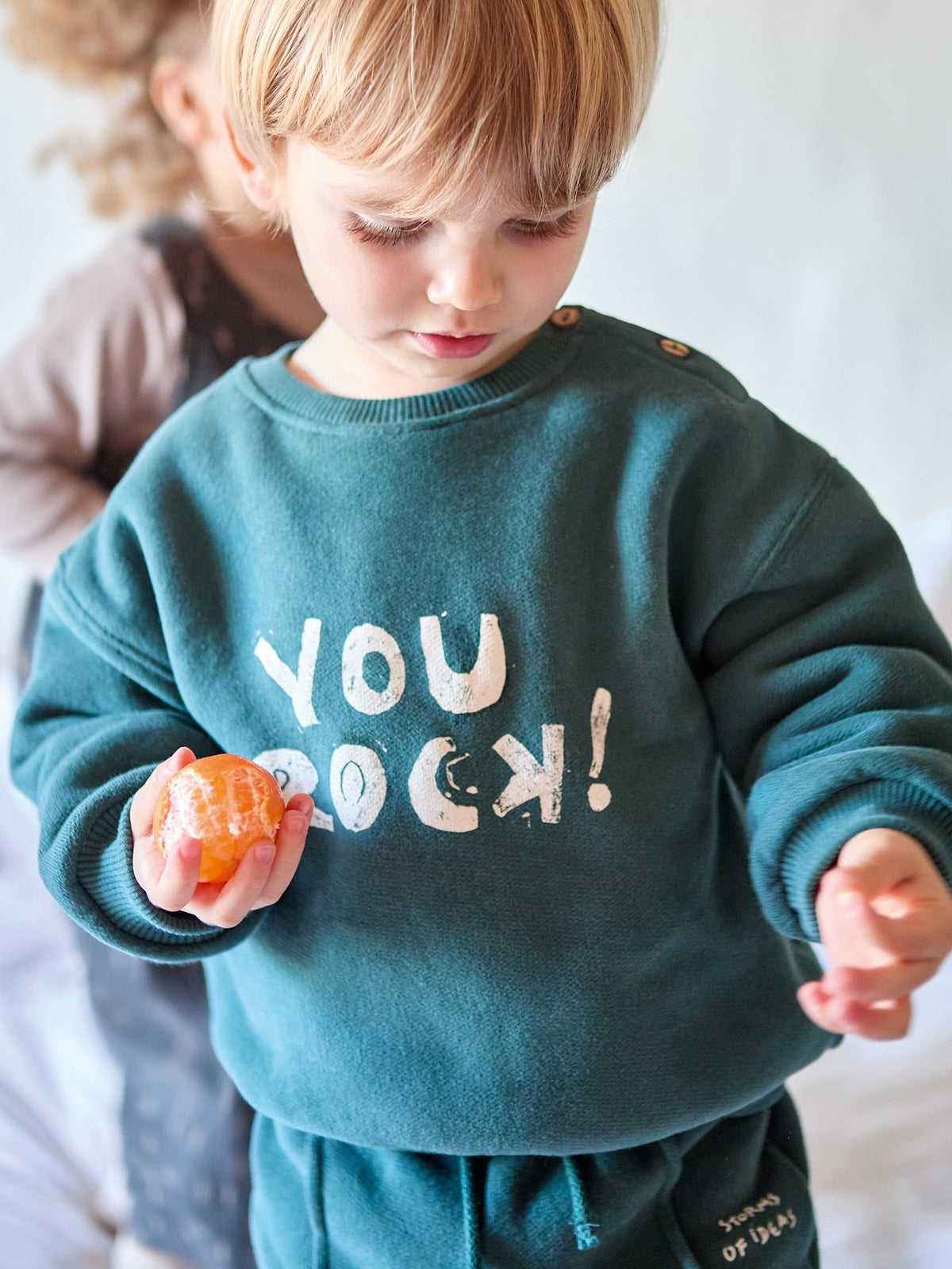 Play Up Printed Sweatshirt || You Rock Bottle Green