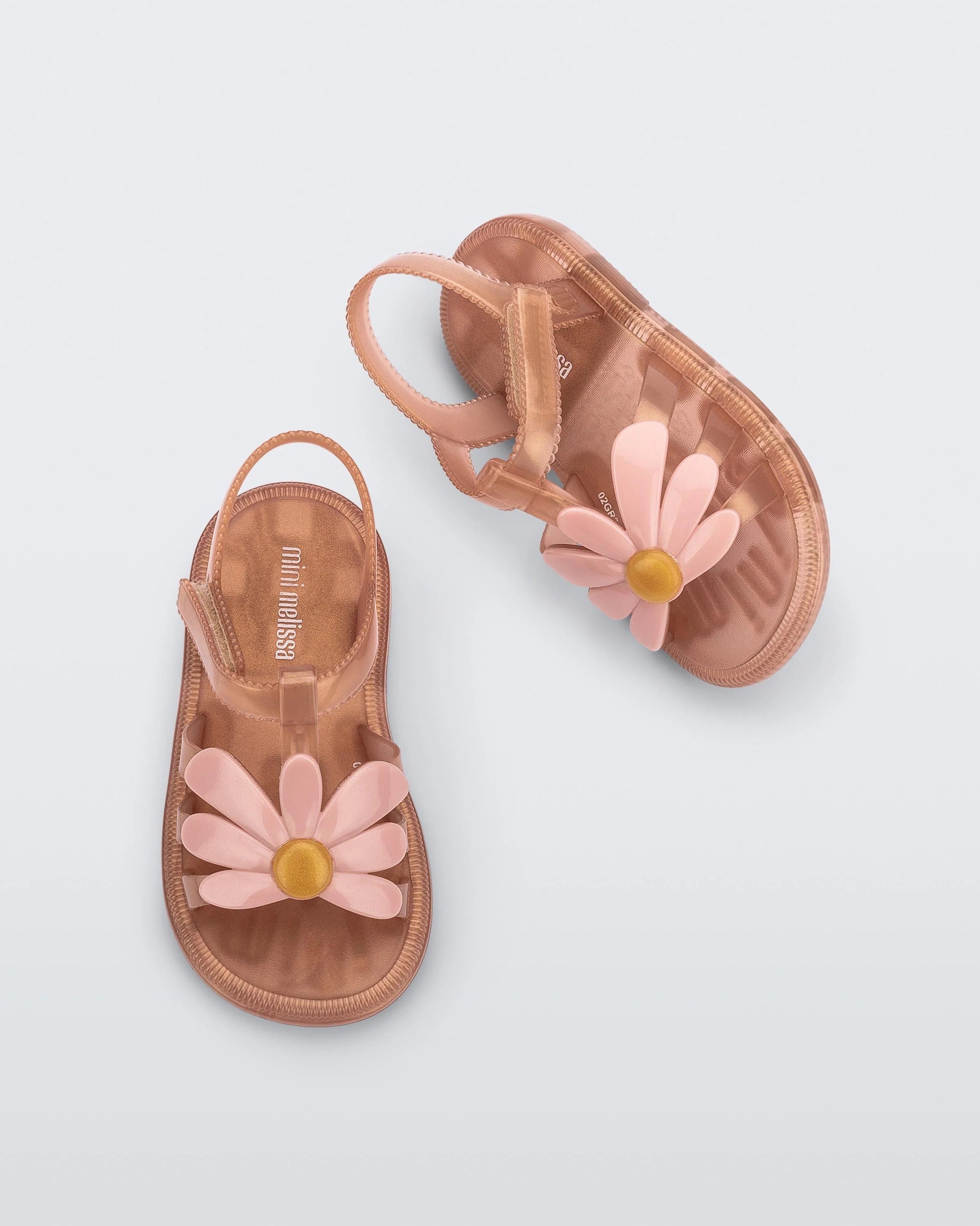 Mini Melissa Hip Bloom Sandal || Pearly Brown
