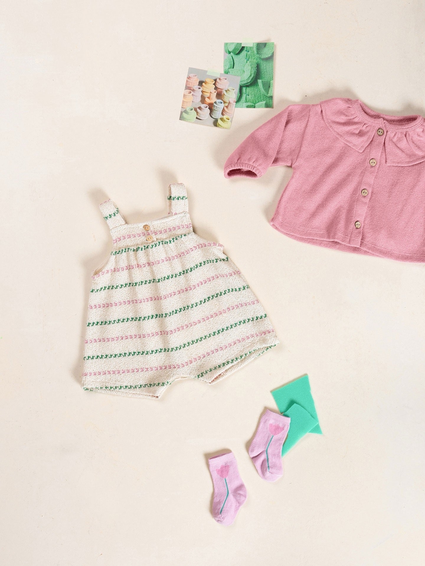 Play Up Girls Jersey Jumpsuit || Green-Pink