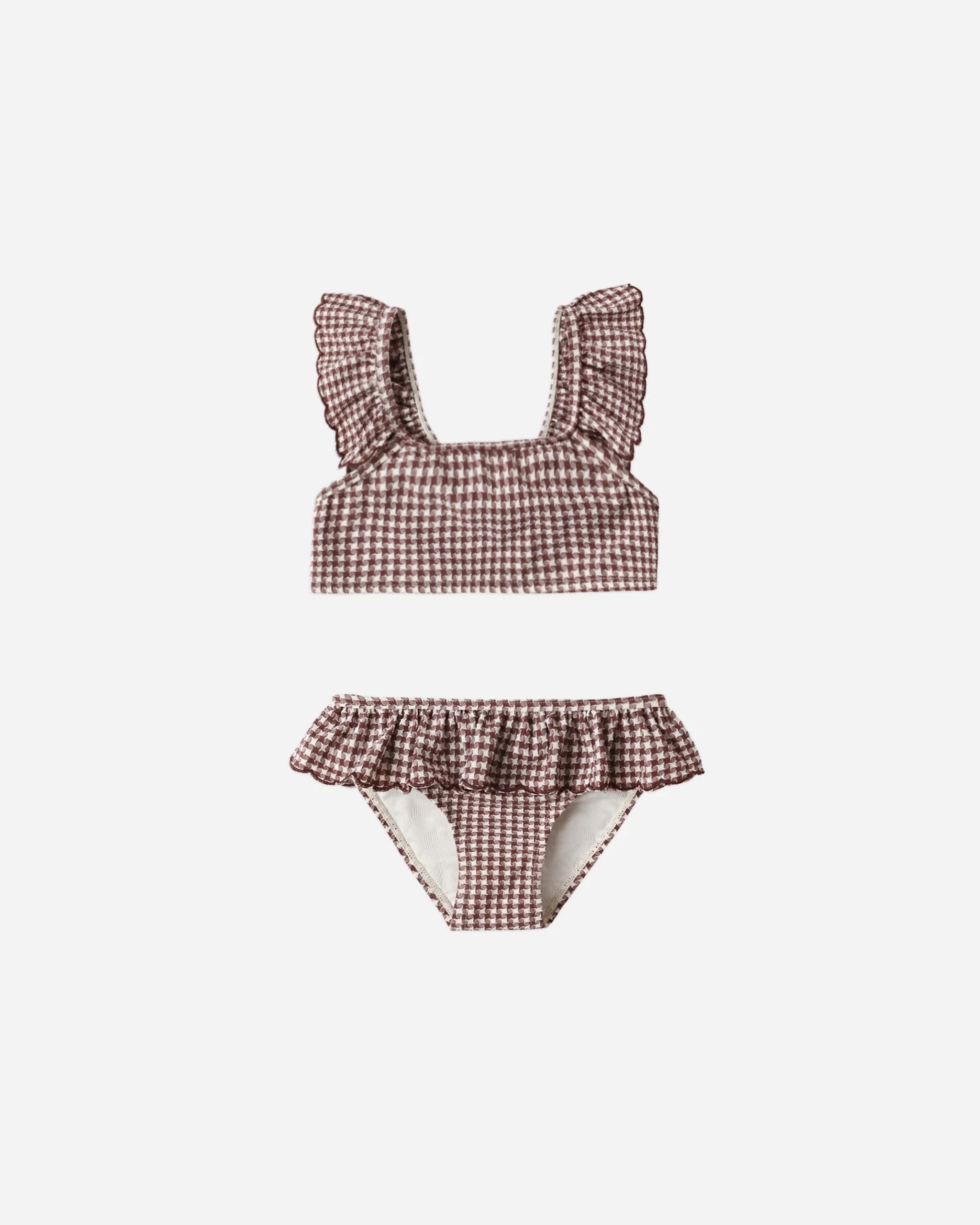 Rylee + Cru Santorini Bikini Chocolate Houndstooth