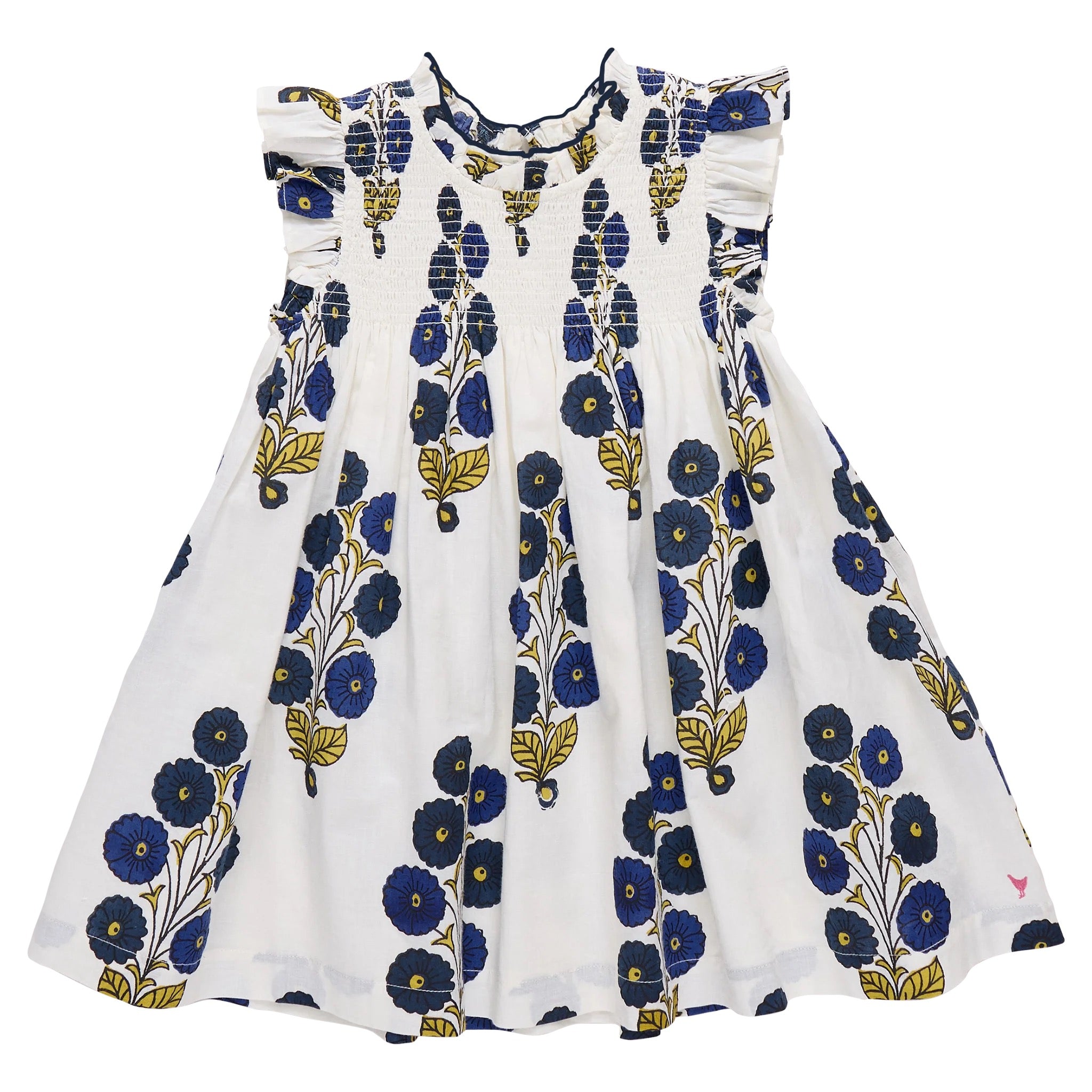 Girls Stevie Dress || Navy Buttercup Floral