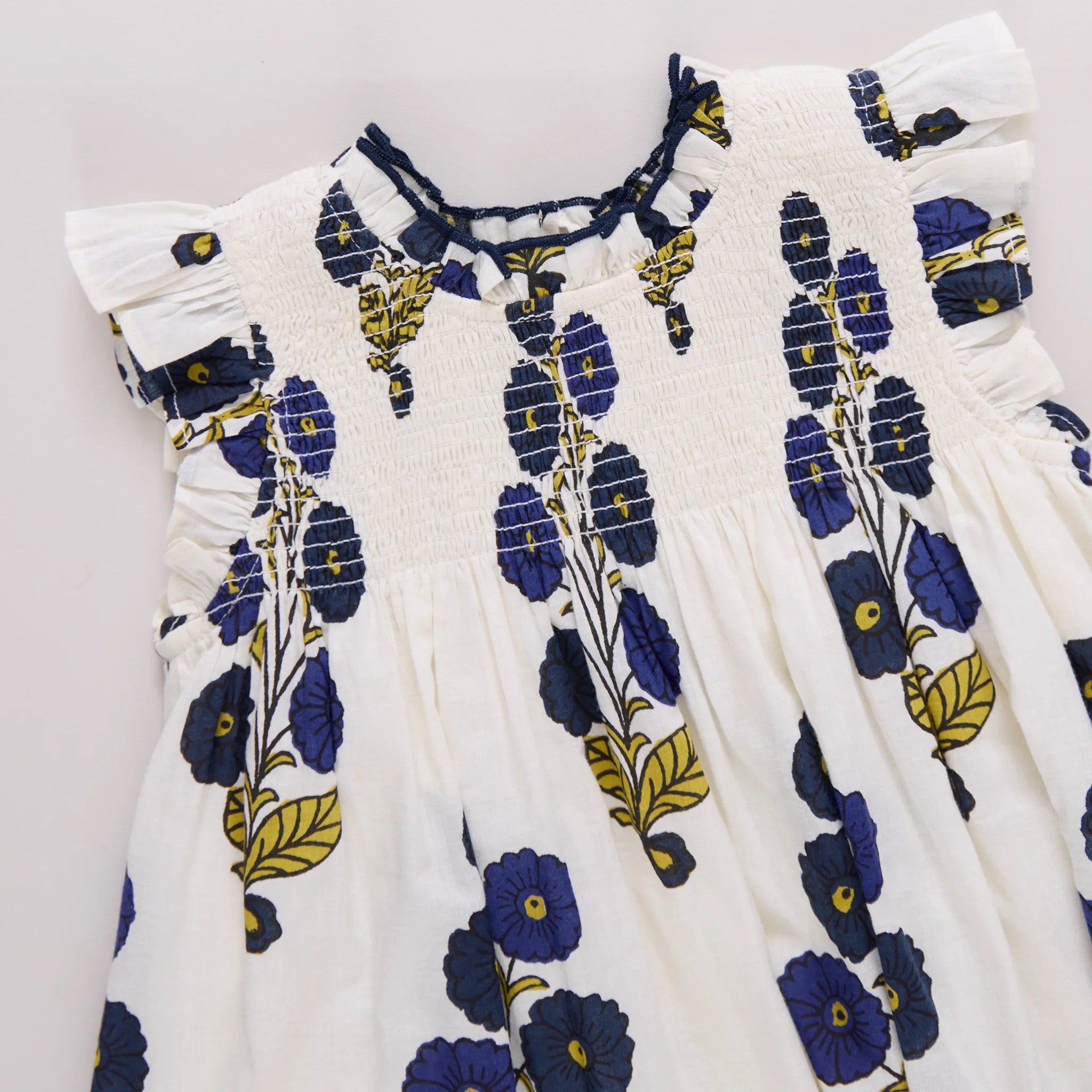 Girls Stevie Dress || Navy Buttercup Floral