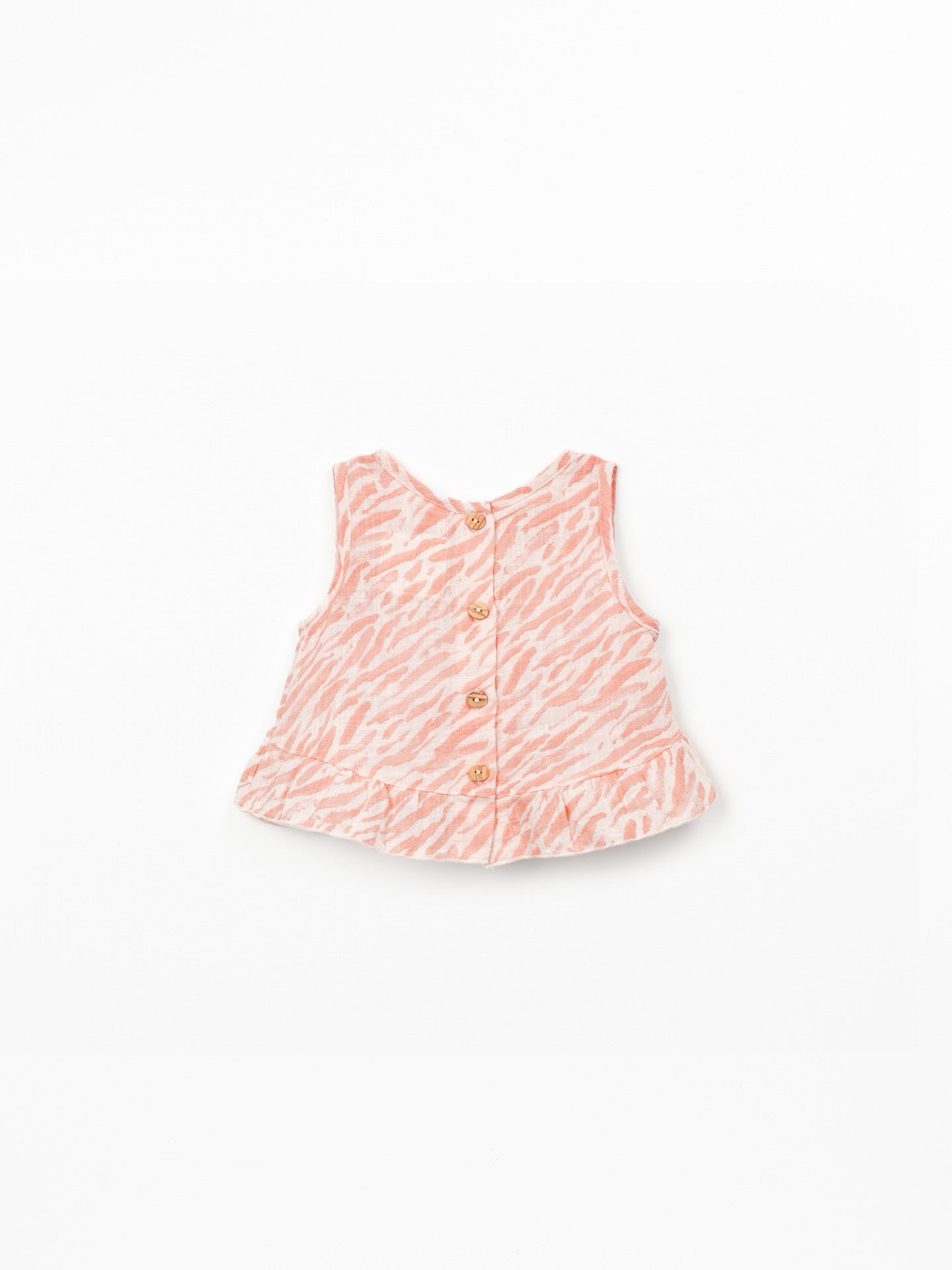 Play Up Girls Organic Cotton Top || Salmon Zebra