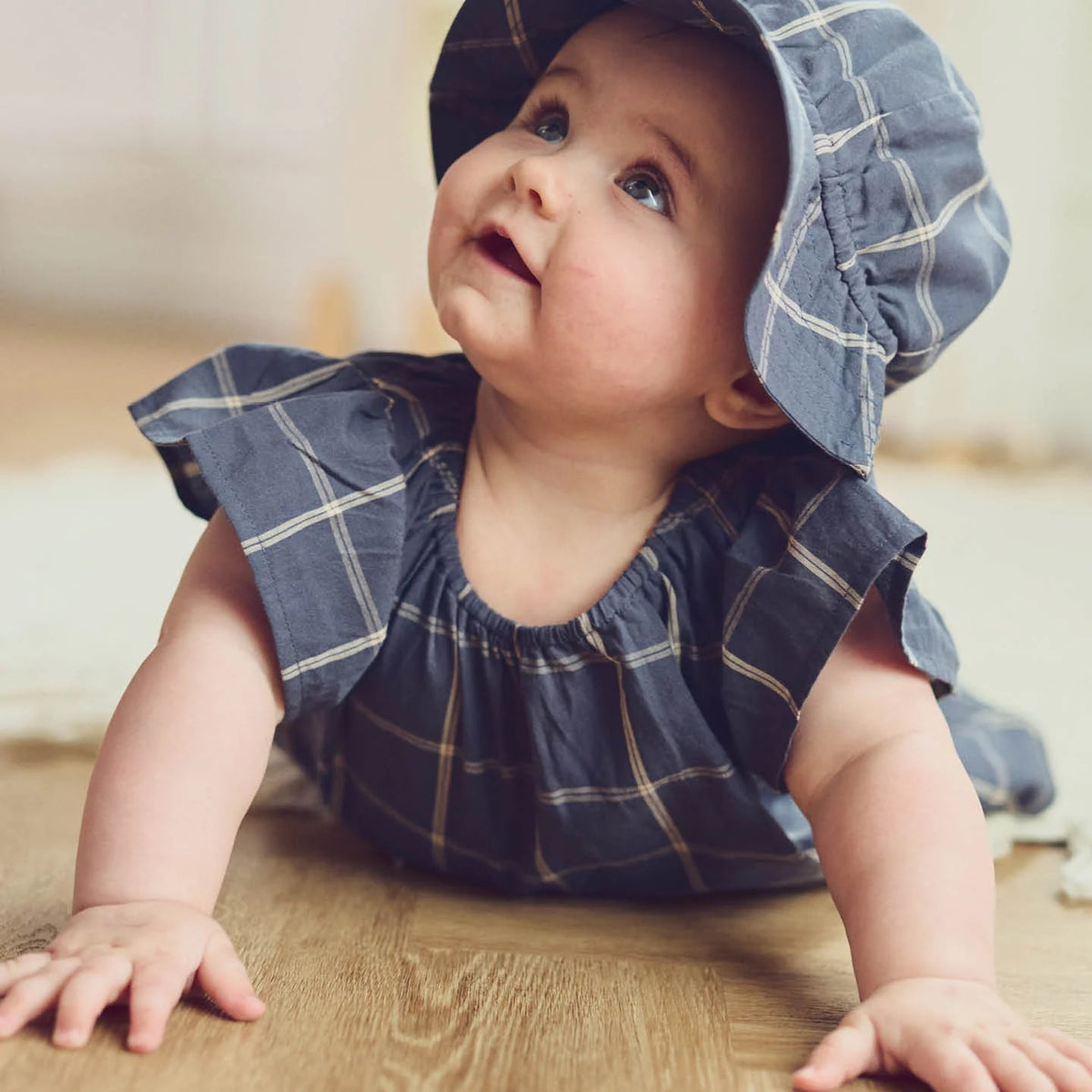 Baby Check Dress || Navy