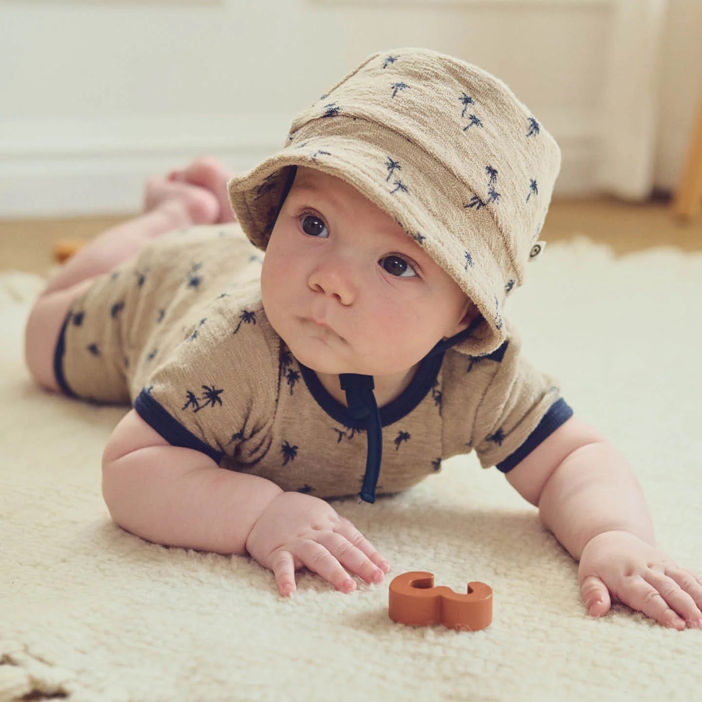 Palm Terry Romper || Cashmere/Navy