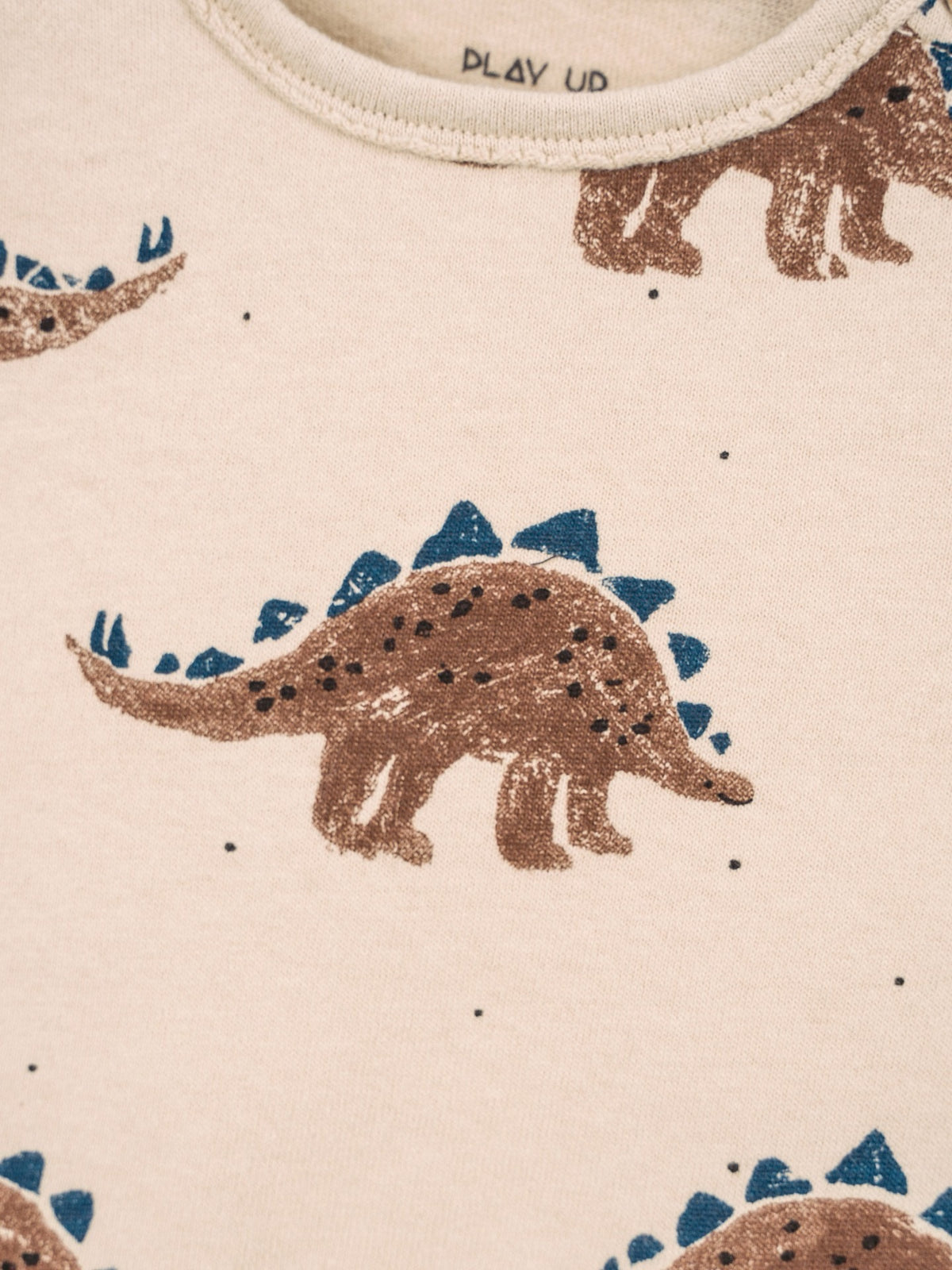 Play Up Knit T-shirt || Beige Dino