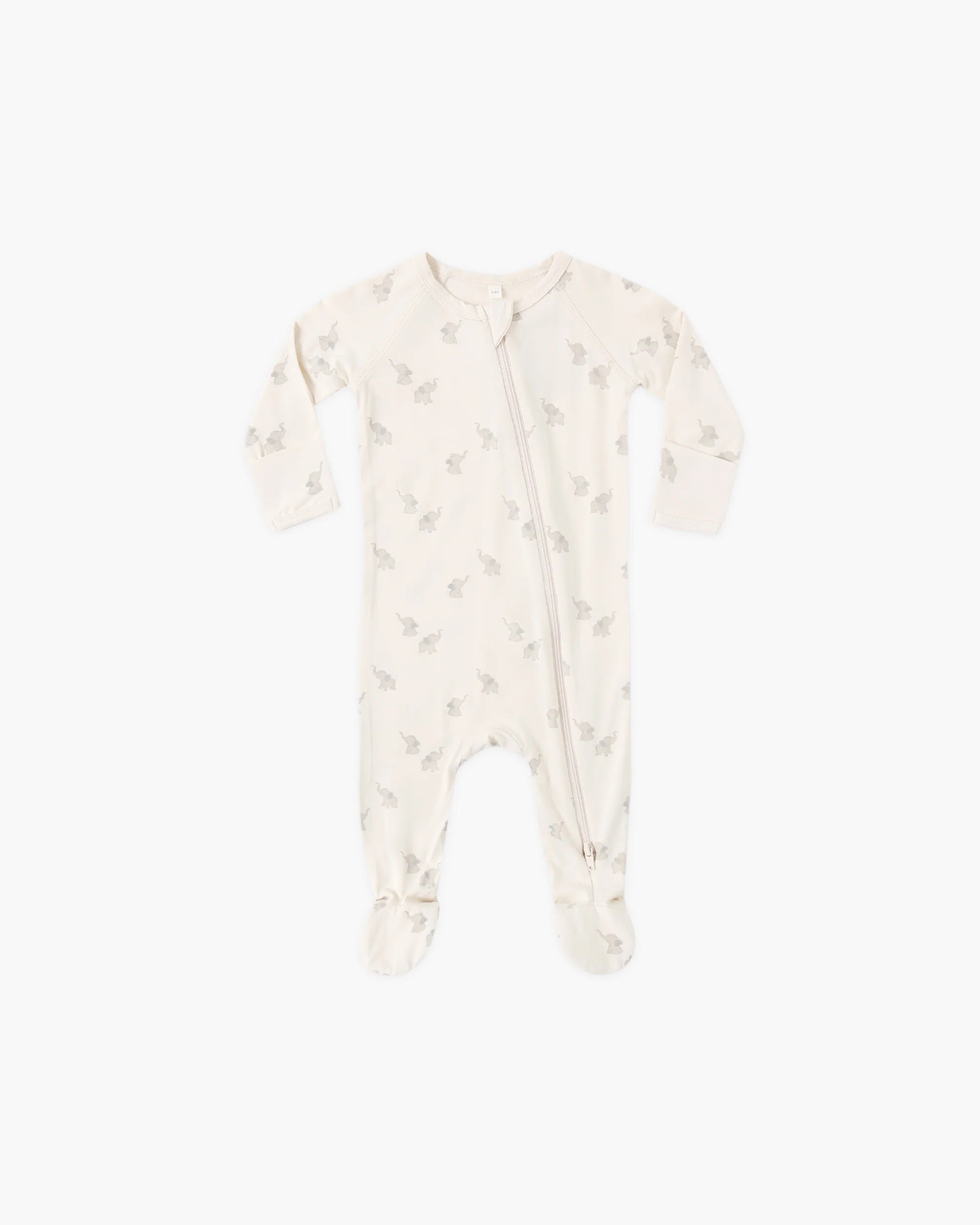 Quincy Mae Bamboo Zip Footie || Elephants