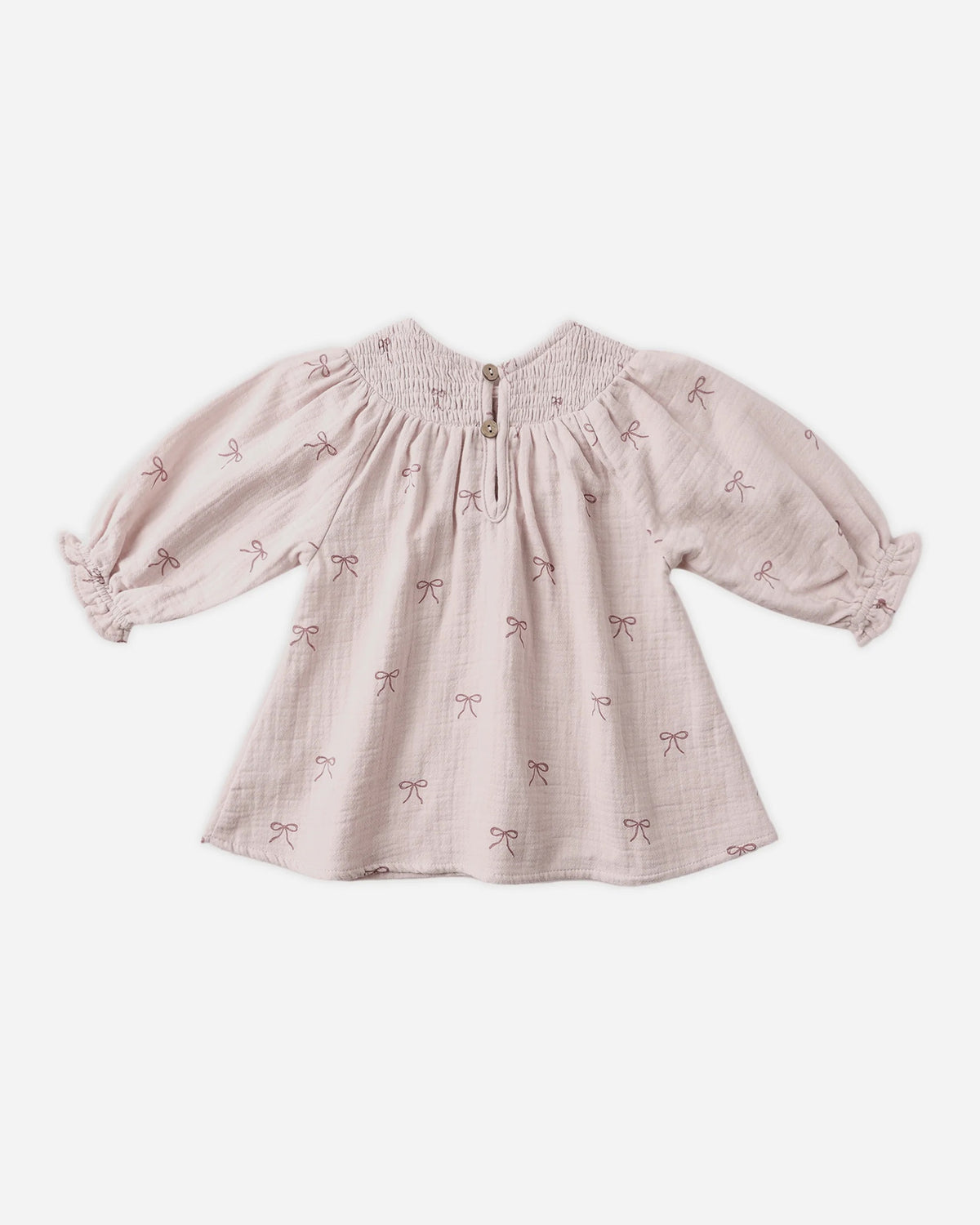 V Smocked Dress || Purple Bows