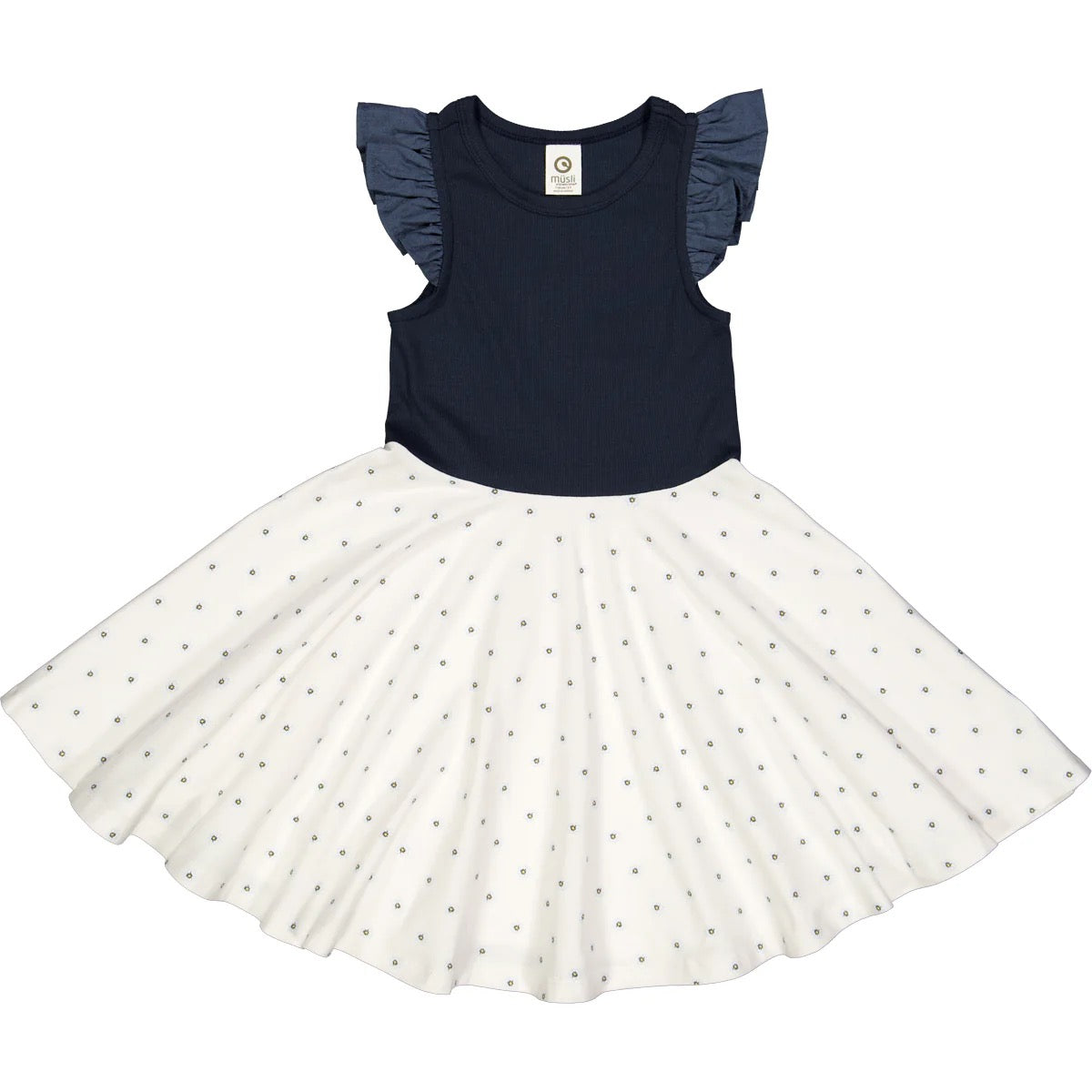 Girls Daisy Swing Dress || Night Blue