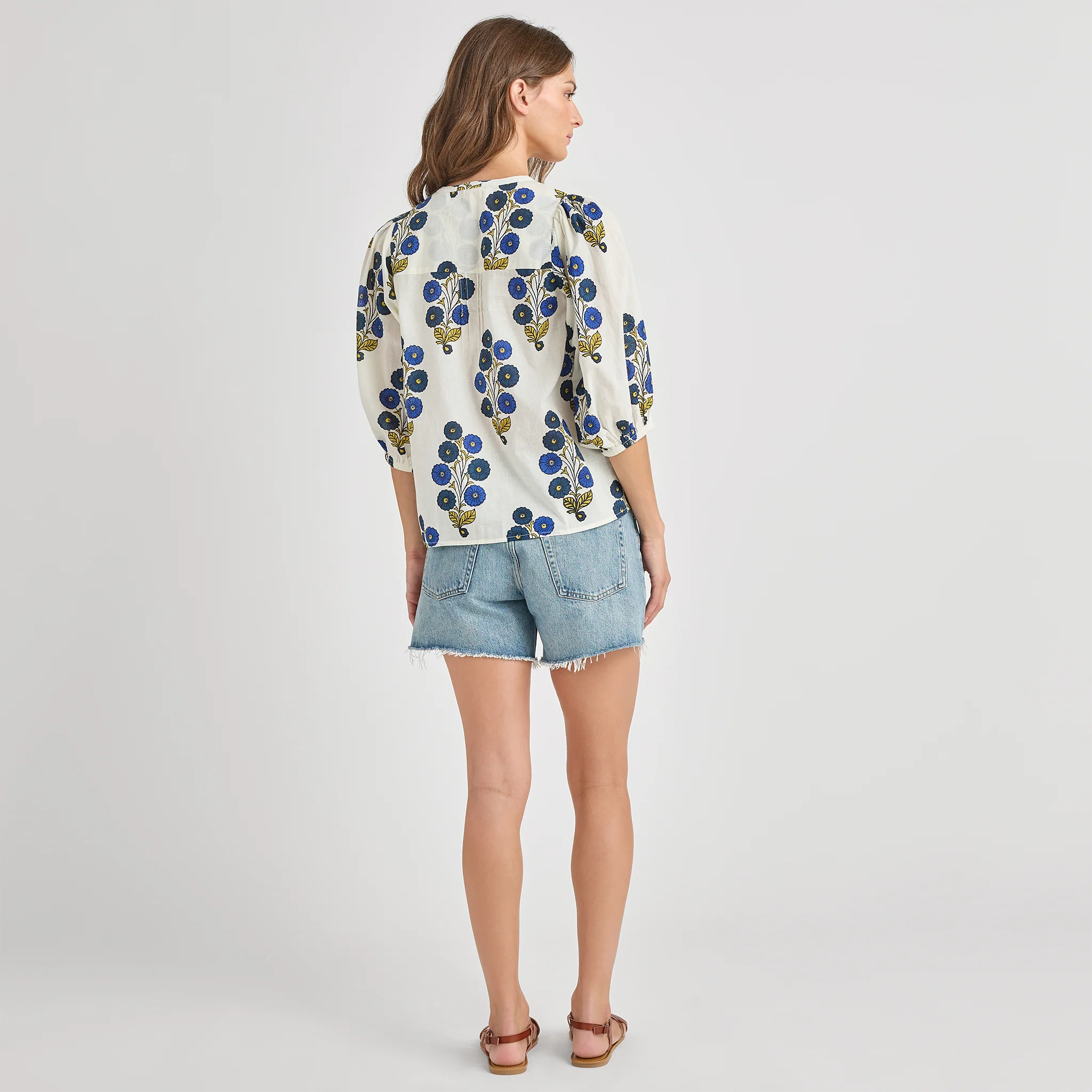 Womens Indira Top || Navy Buttercup Floral