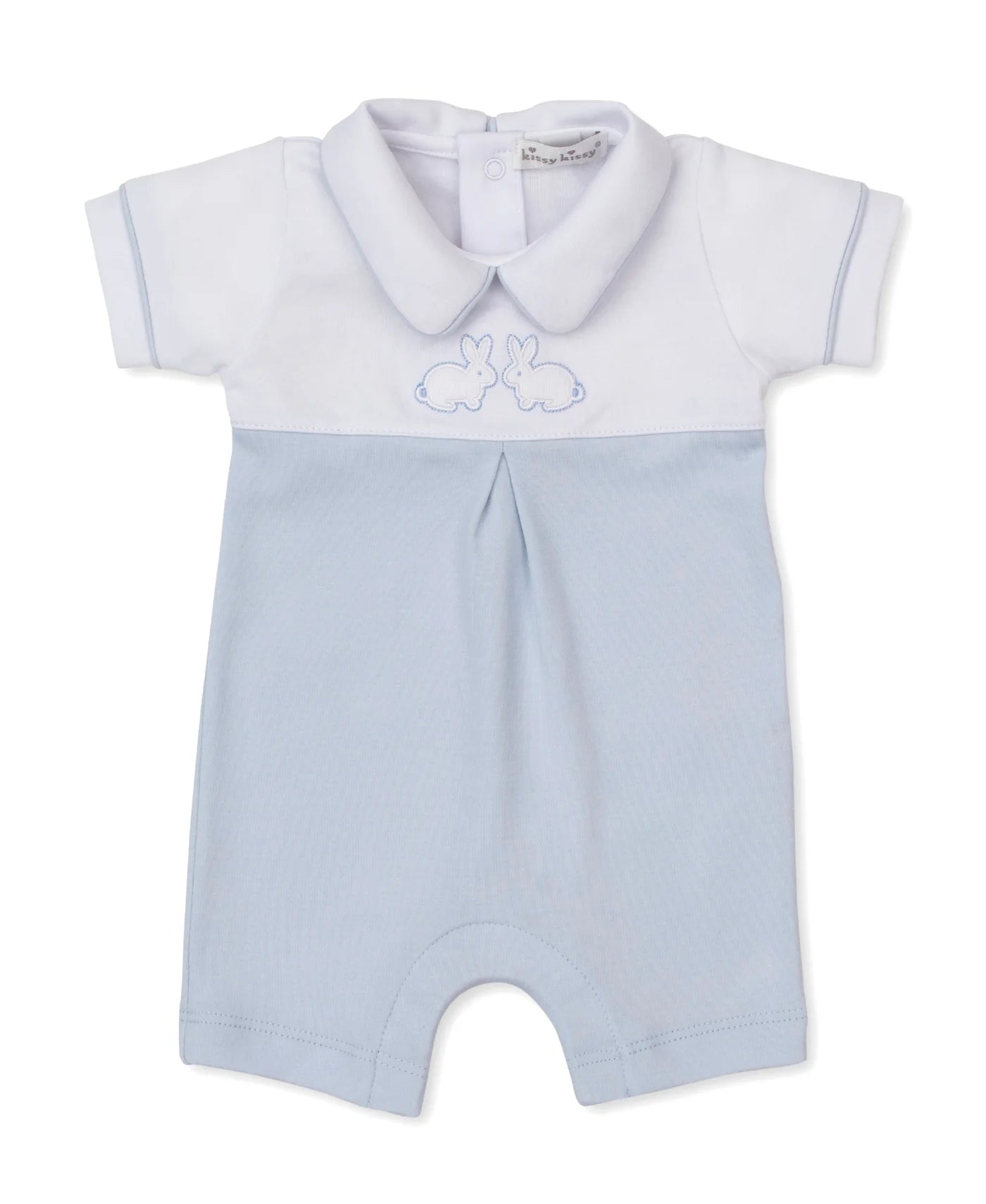 Pique Twin Bunnies Blue/White Short Playsuit