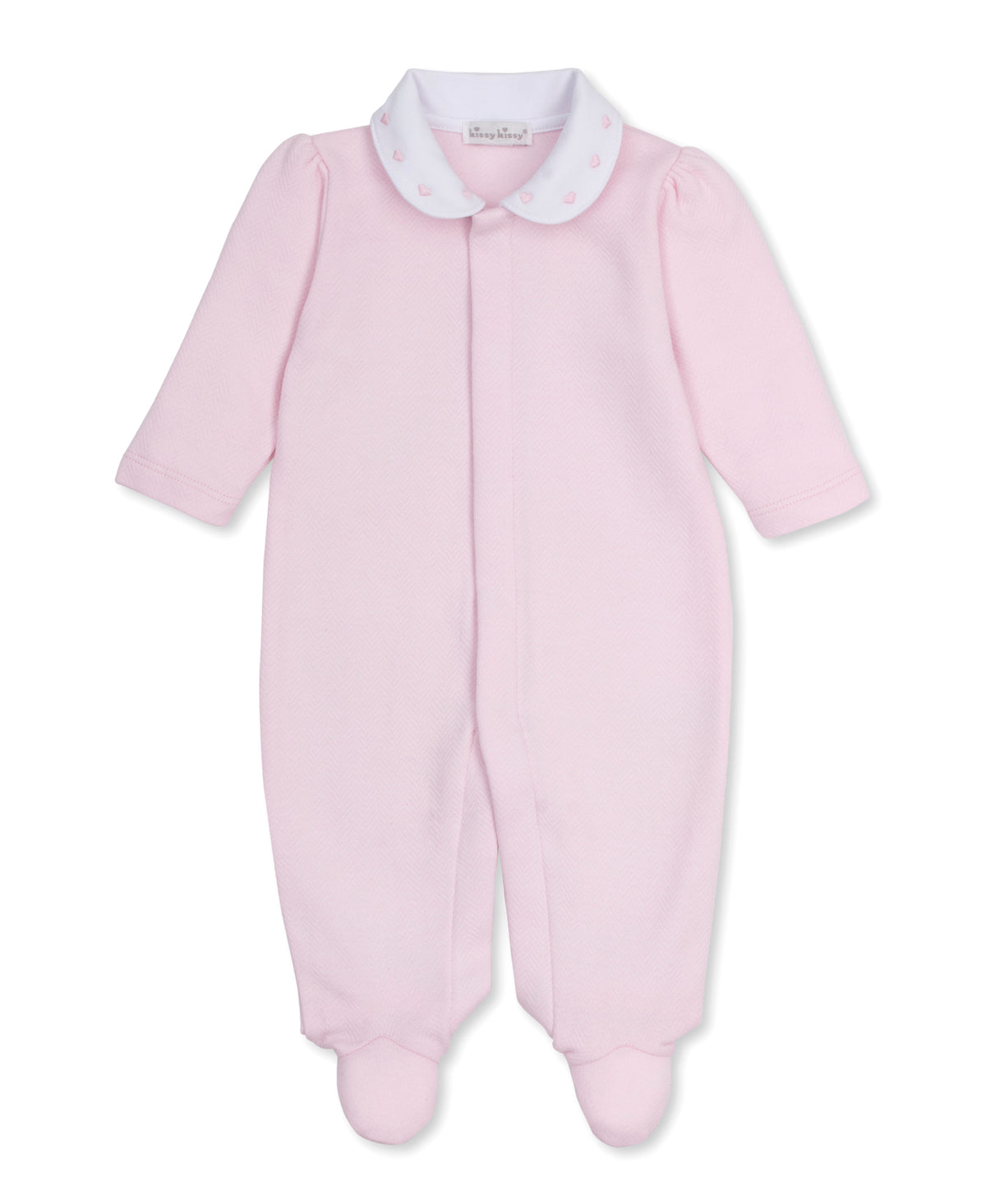 Kissy Kissy Baby Blessing Footie Heart EmbroideredCollar || Pink
