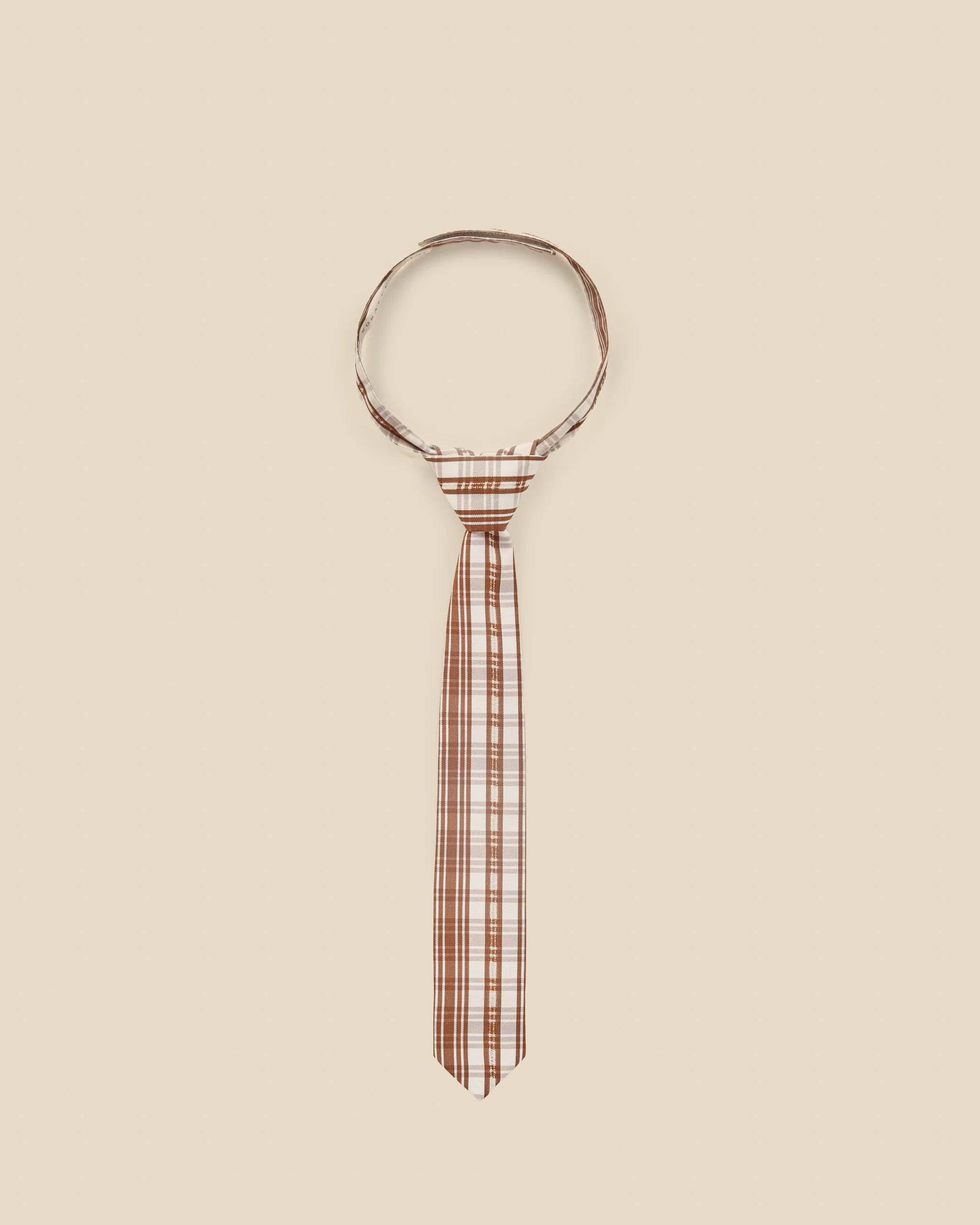 SKINNY TIE COPPER PLAID