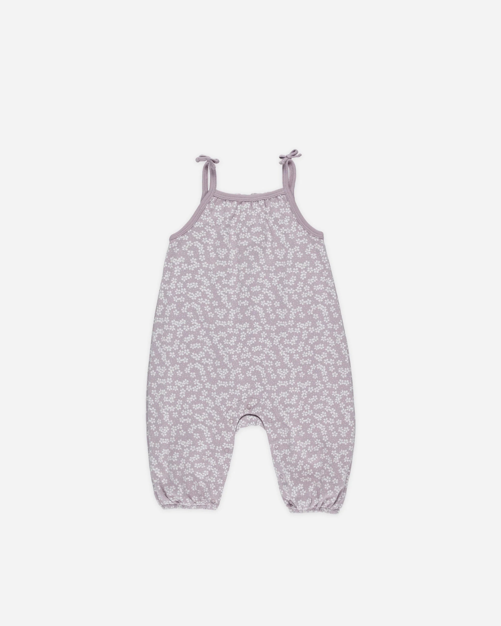 Smocked Jumpsuit || Lavender Ditsy