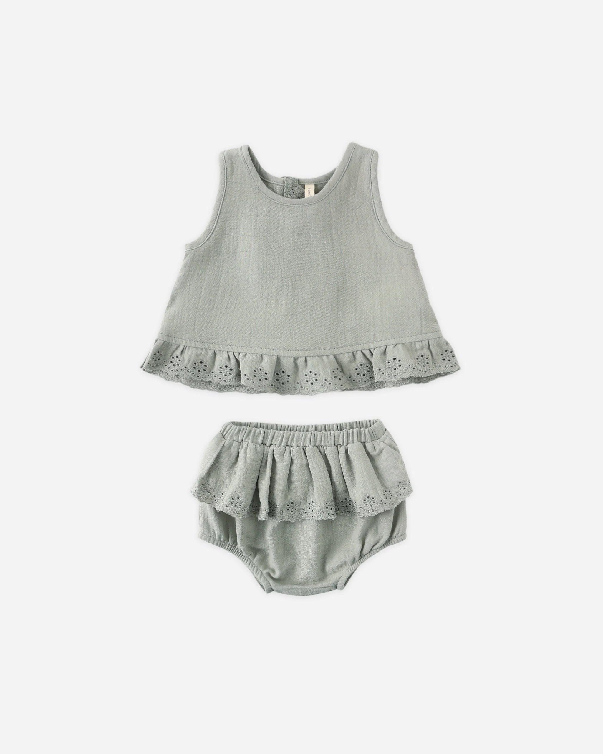 Ruffled Tulip Top + Bloomers Set || Sage
