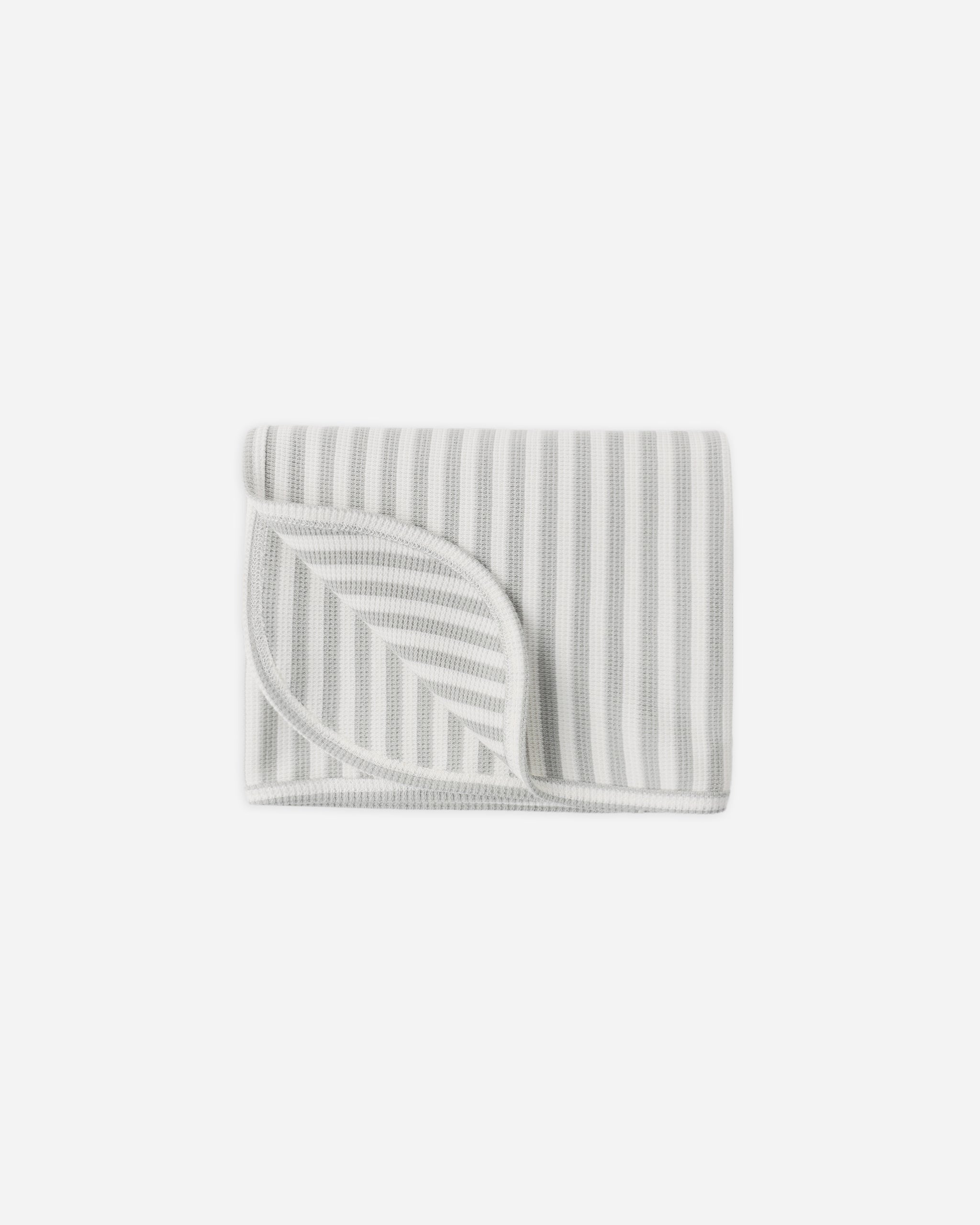 Waffle Baby Blanket || Sage Stripe