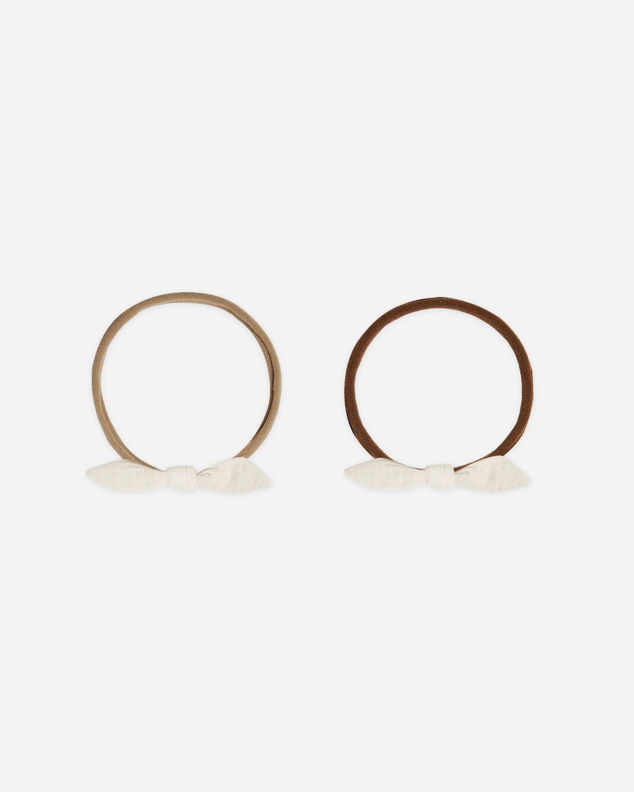 Little Knot Headband || Ivory with Brown Band