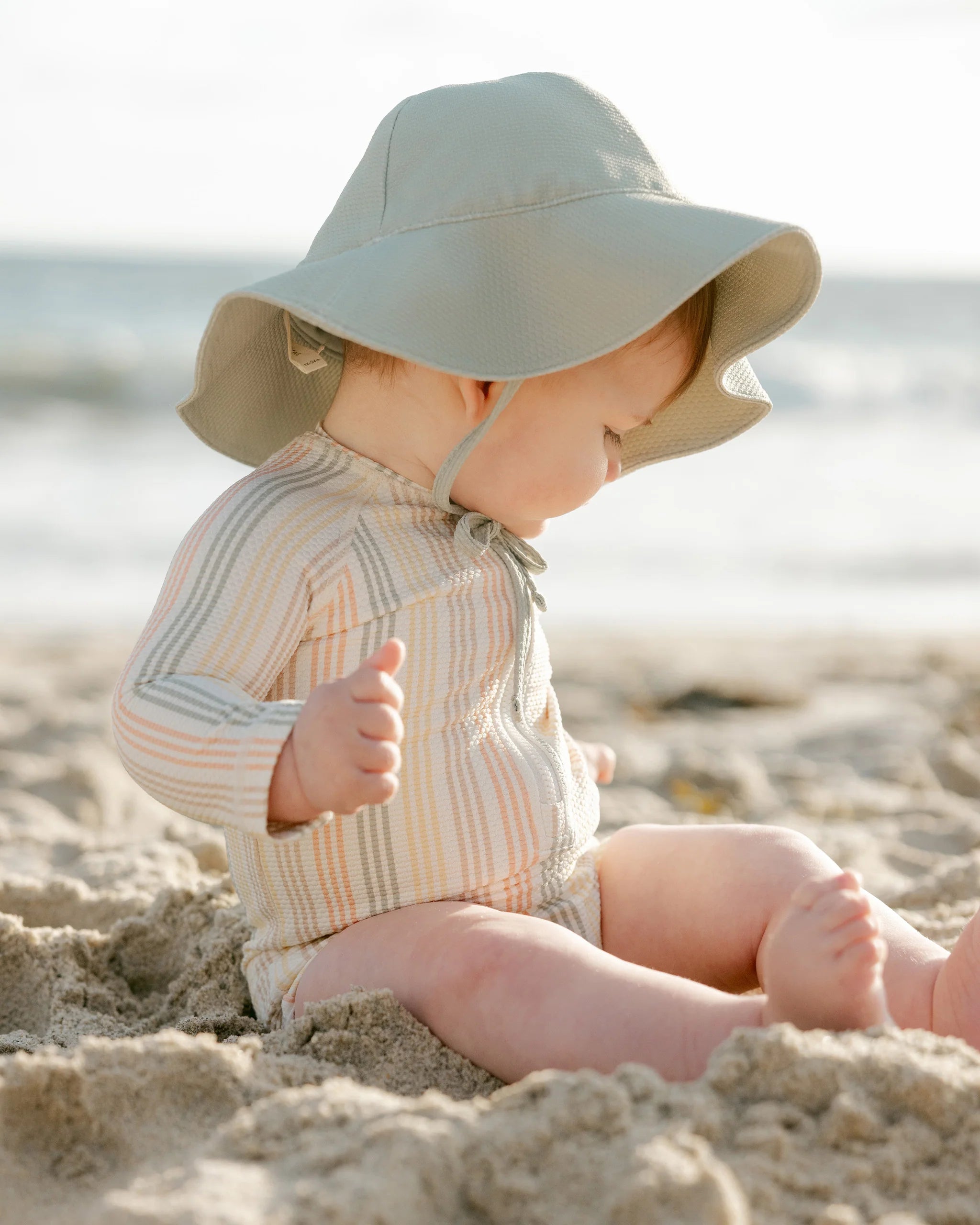 Long Sleeve One-Piece Rashguard || Multi Stripe