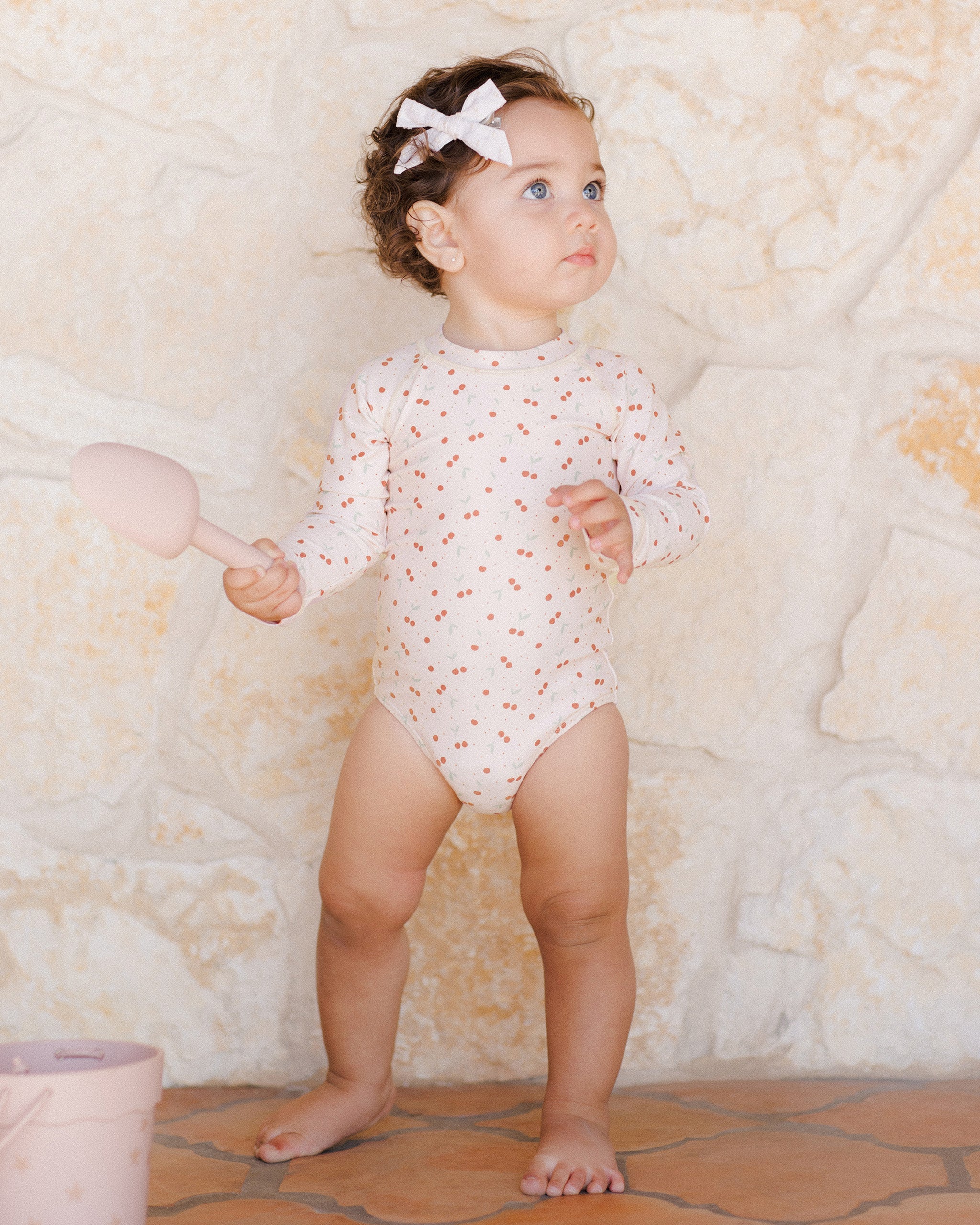 Rylee + Cru Delphine Rashguard One-Piece || Cherries