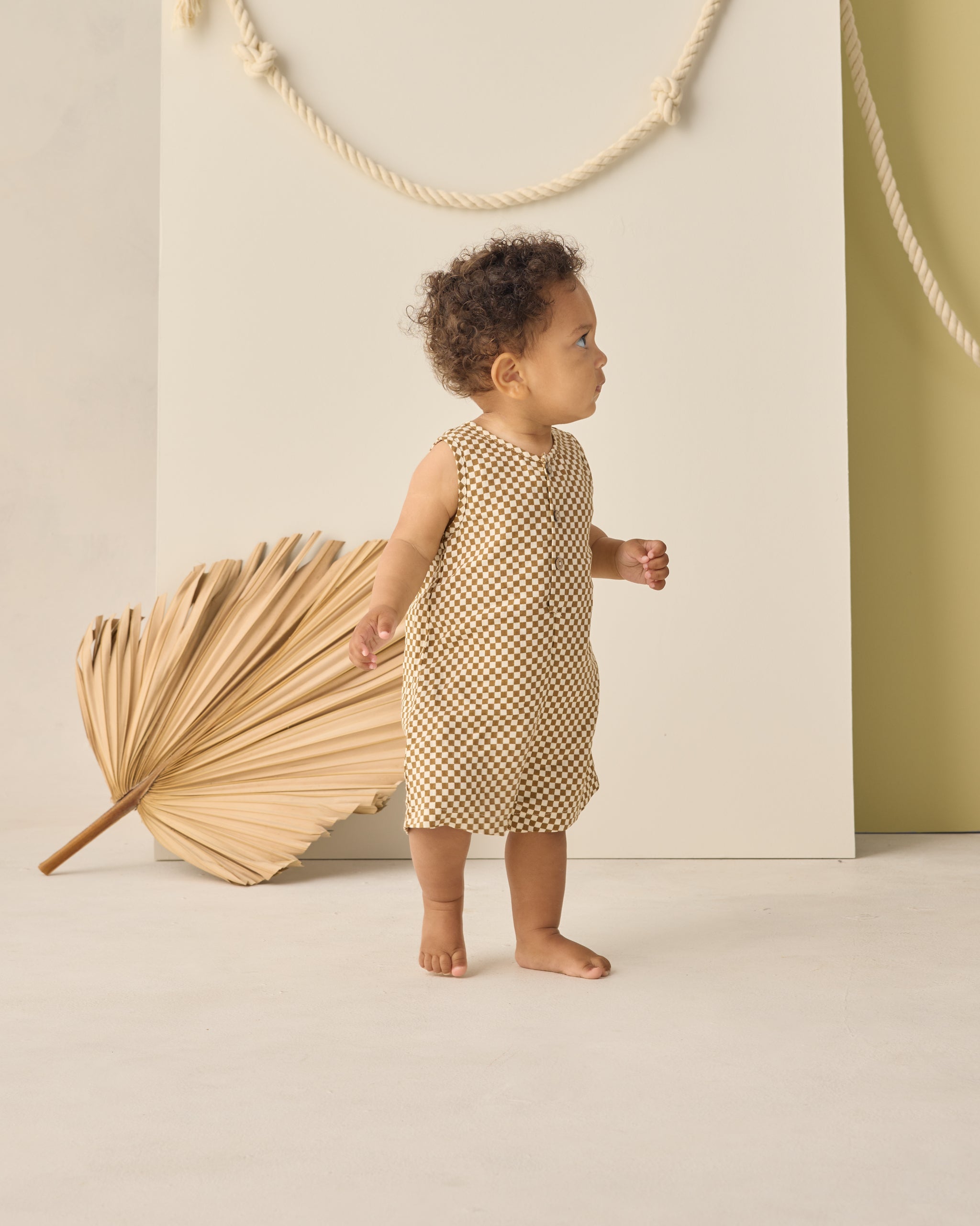 Rylee + Cru Mavrick Romper || Ocre Check