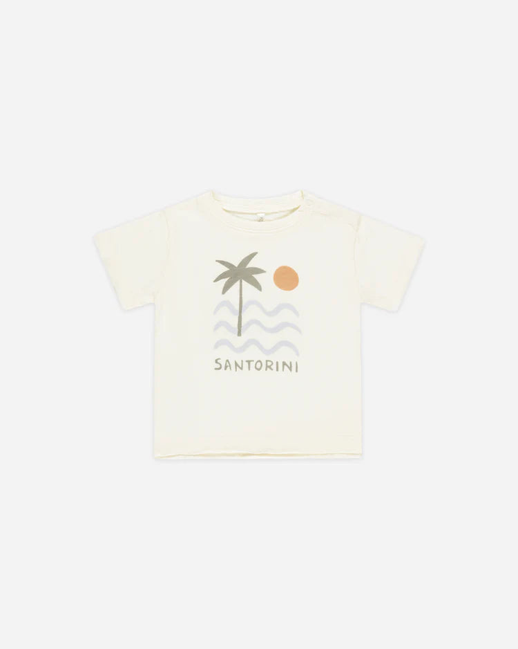 Rylee + Cru Raw Edge Tee || Santorini