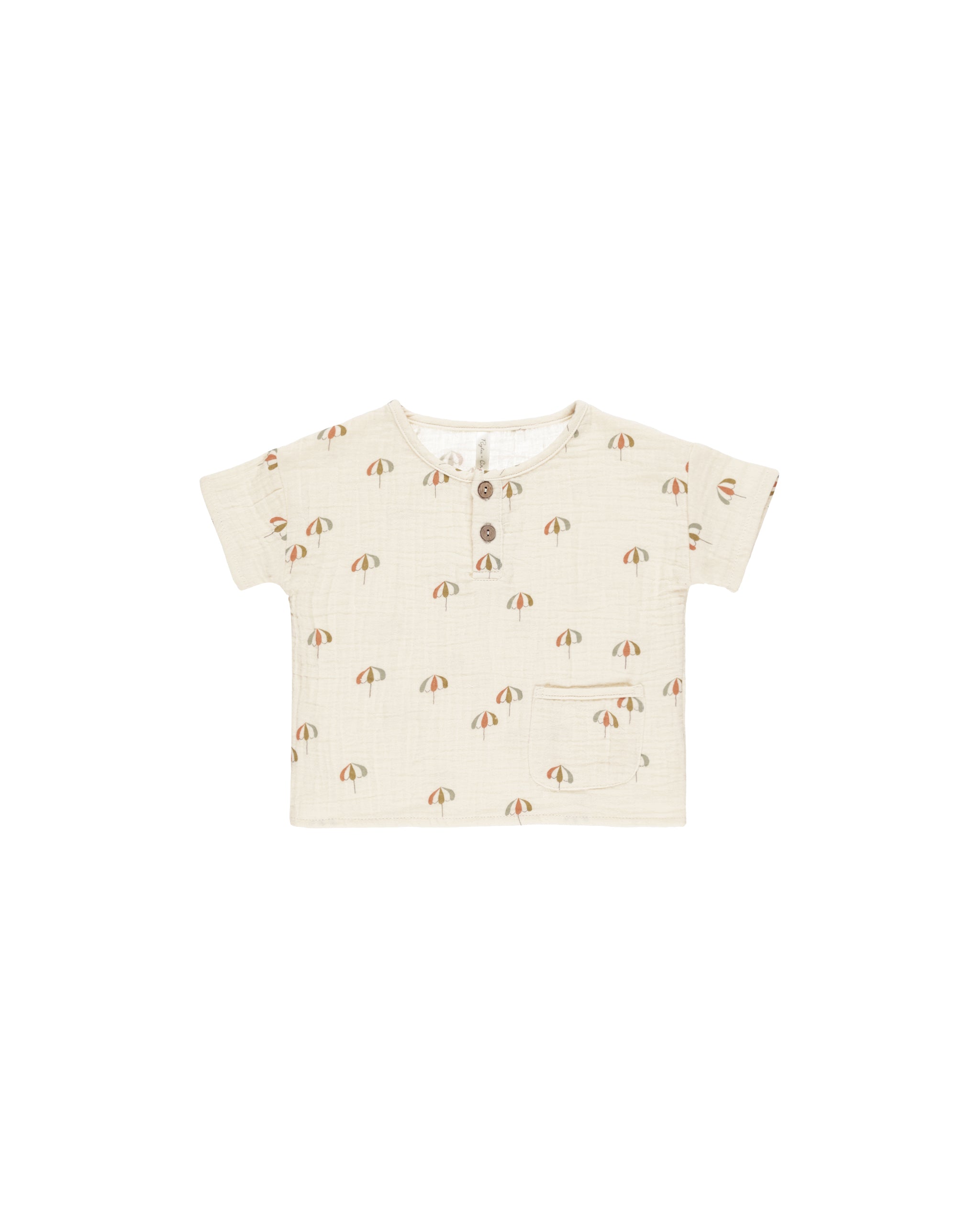 Rylee + Cru Woven Henley Tee || Umbrellas