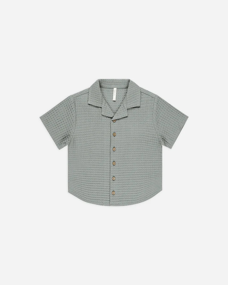 Rylee + Cru Lapel Collar Shirt || Eucalyptus