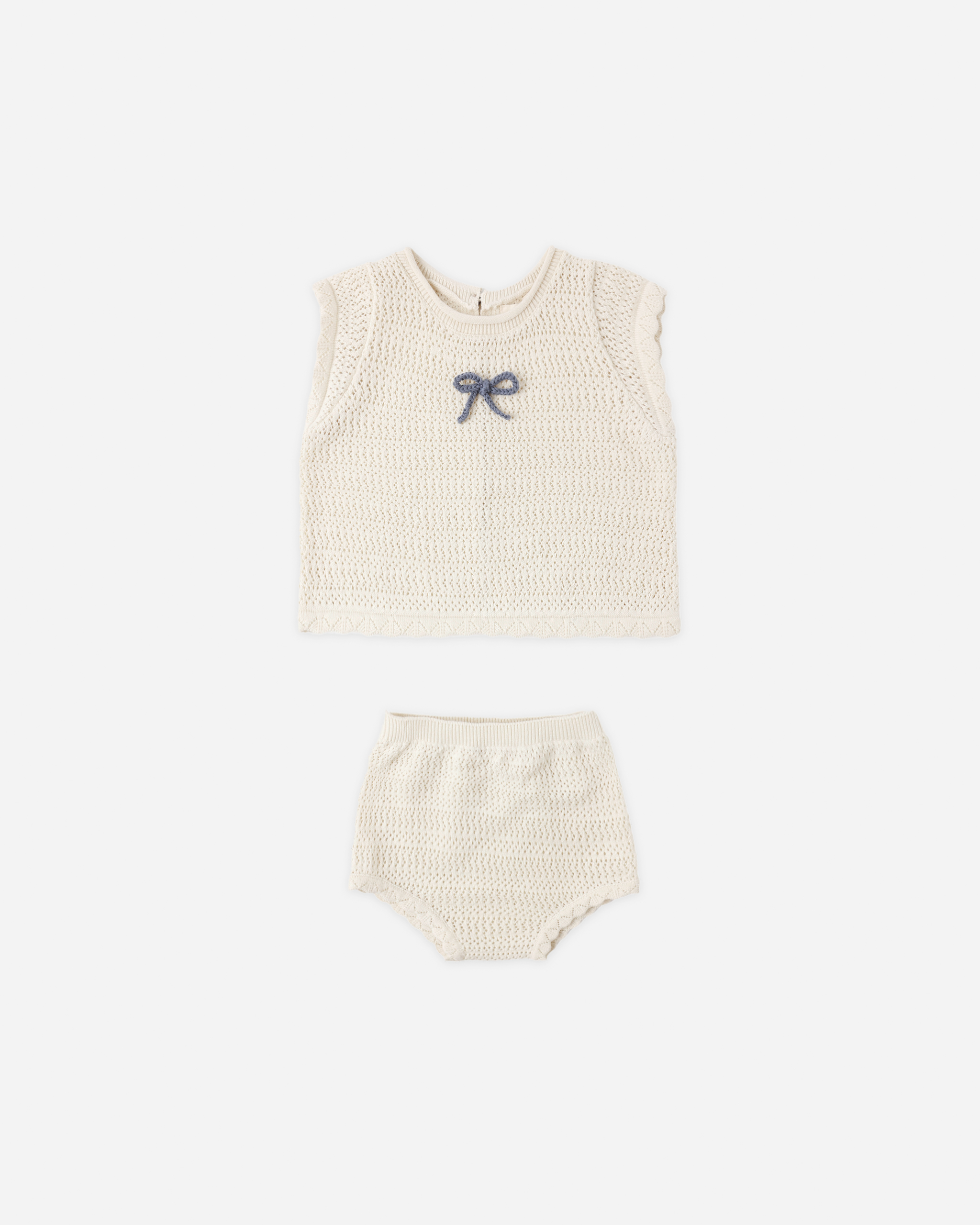 Rylee + Cru Scallop Knit Baby Set || Natural